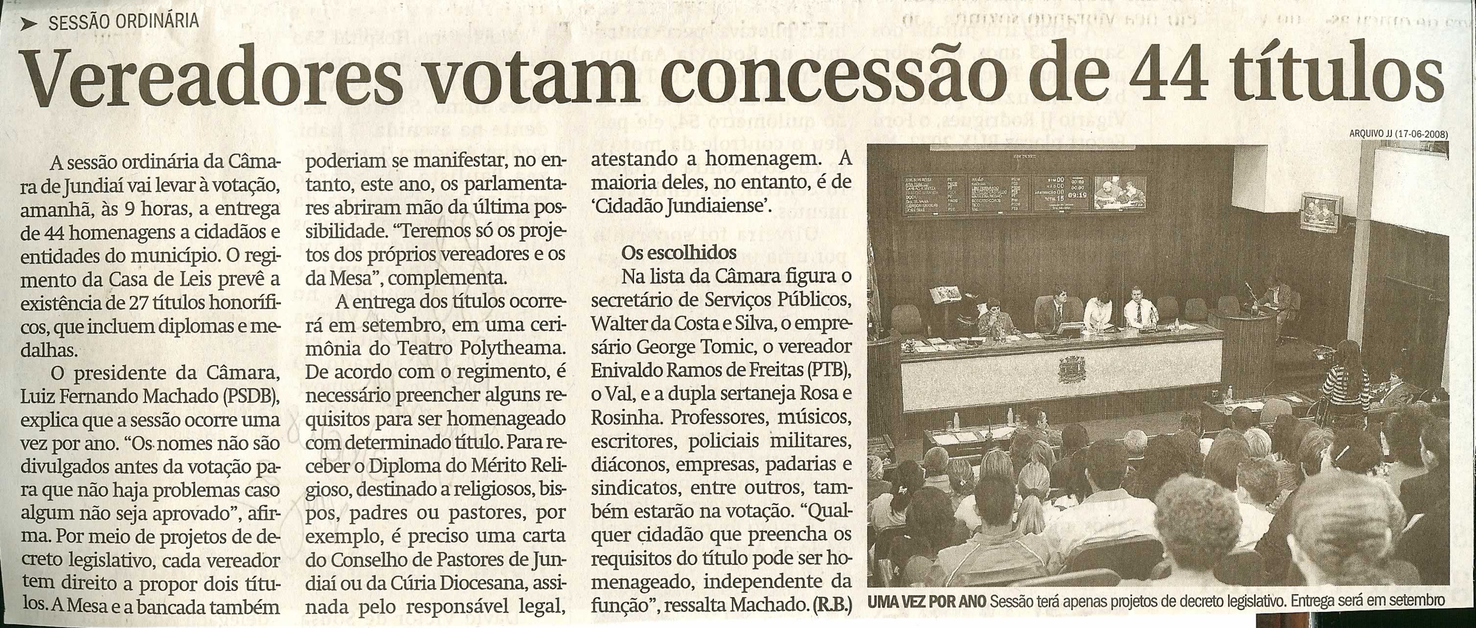 Jornal de Jundiaí - 23/06/2008