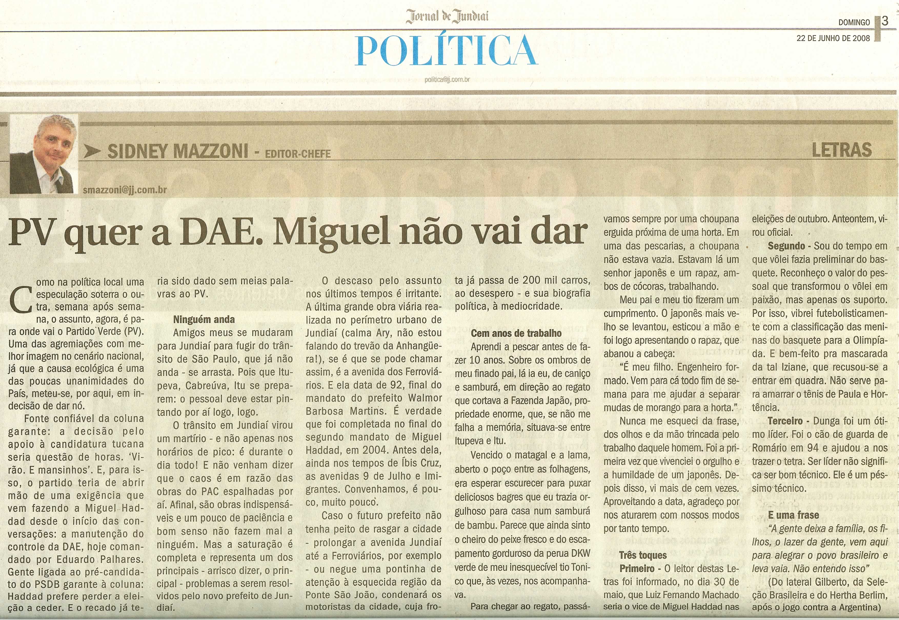 Jornal de Jundiaí - 22/06/2008