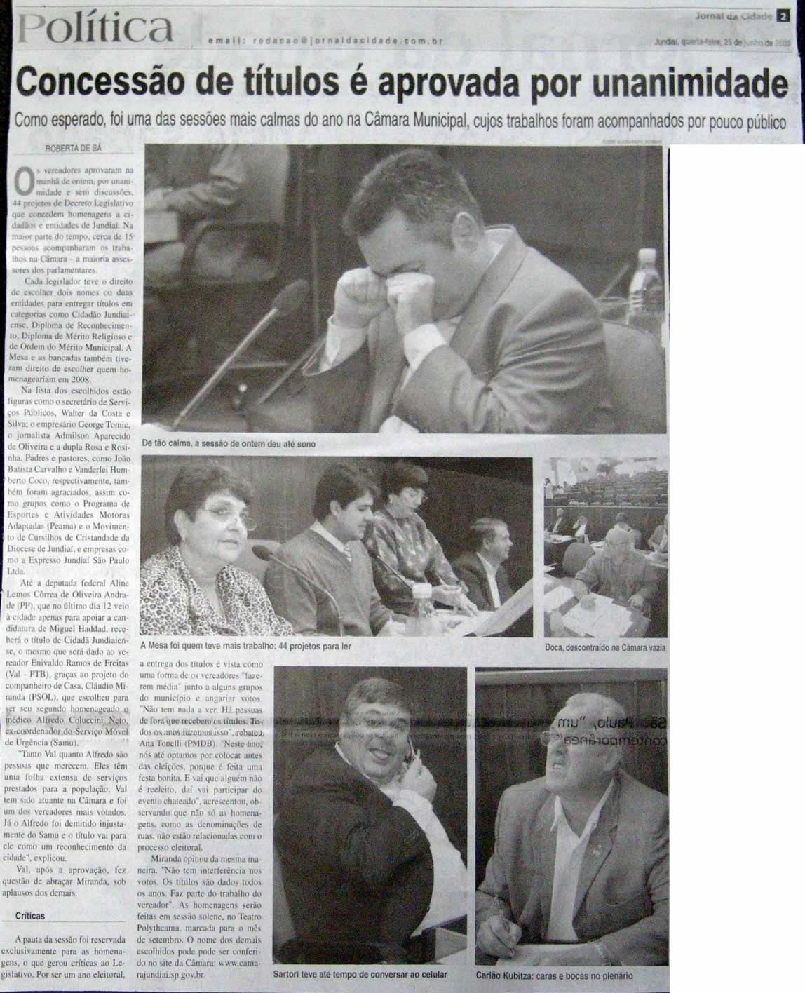 Jornal da Cidade - 25/06/2008