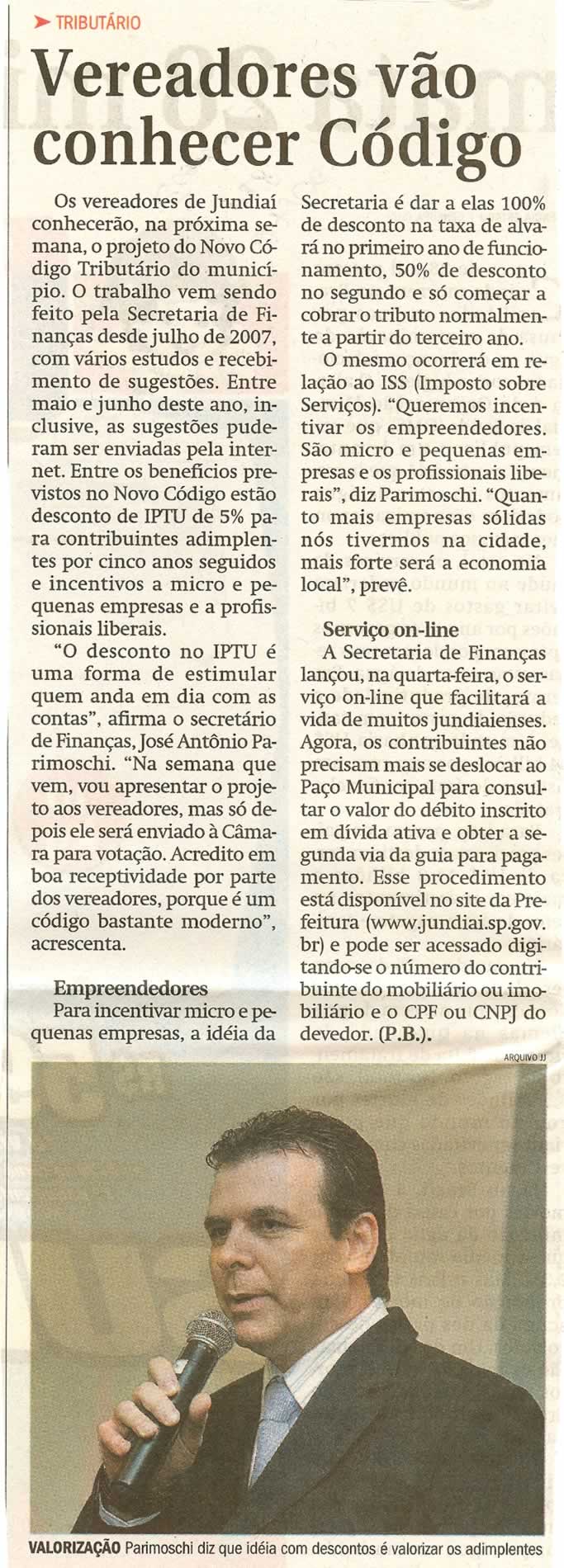 Jornal de Jundiaí - 27/06/2008