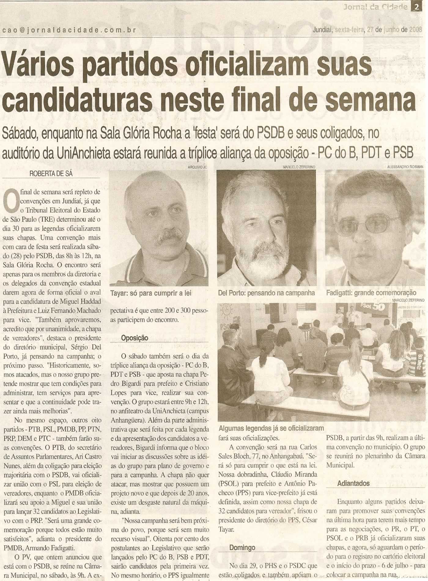 Jornal da Cidade - 27/06/2008