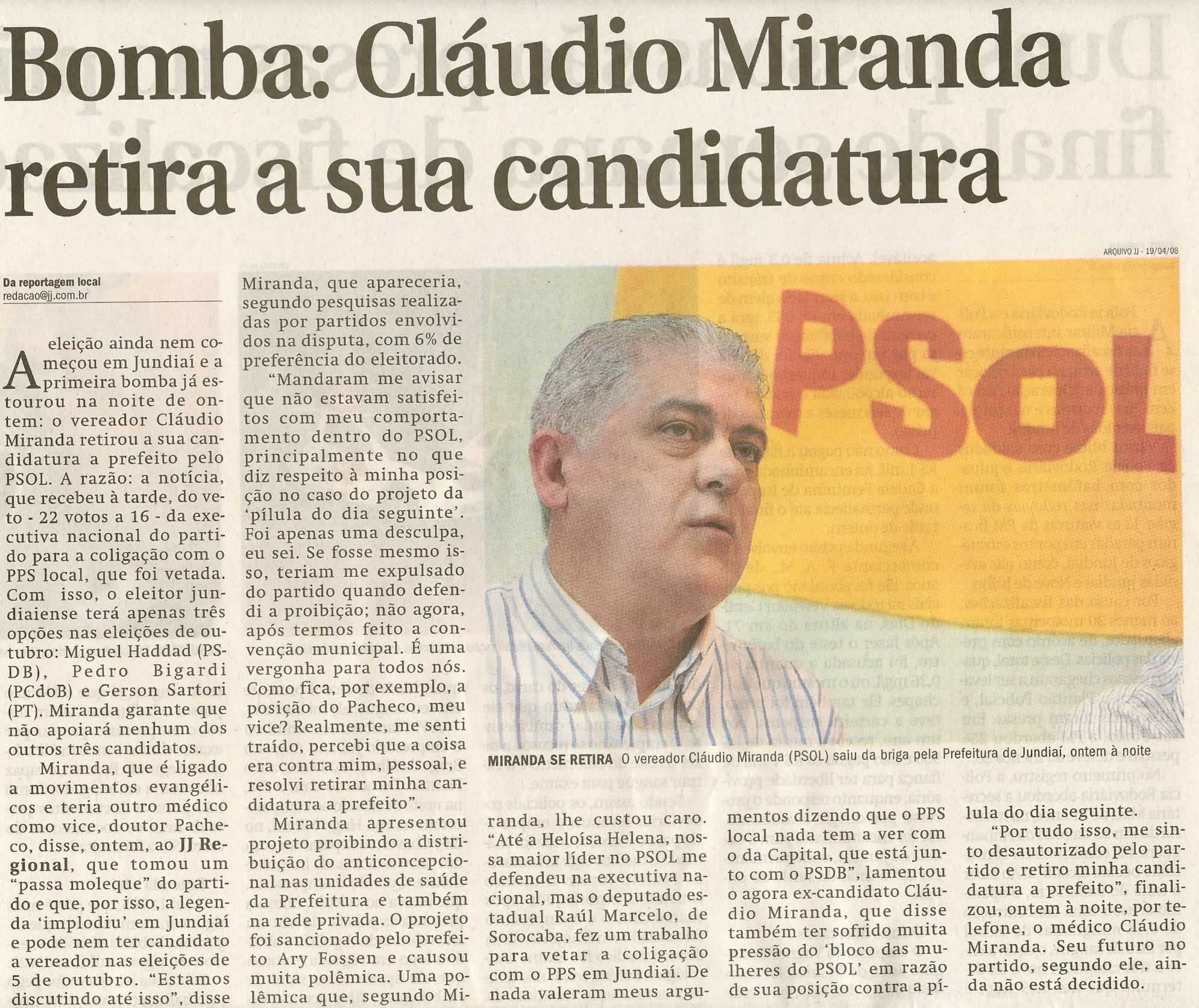 Jornal de Jundiaí - 30/06/2008