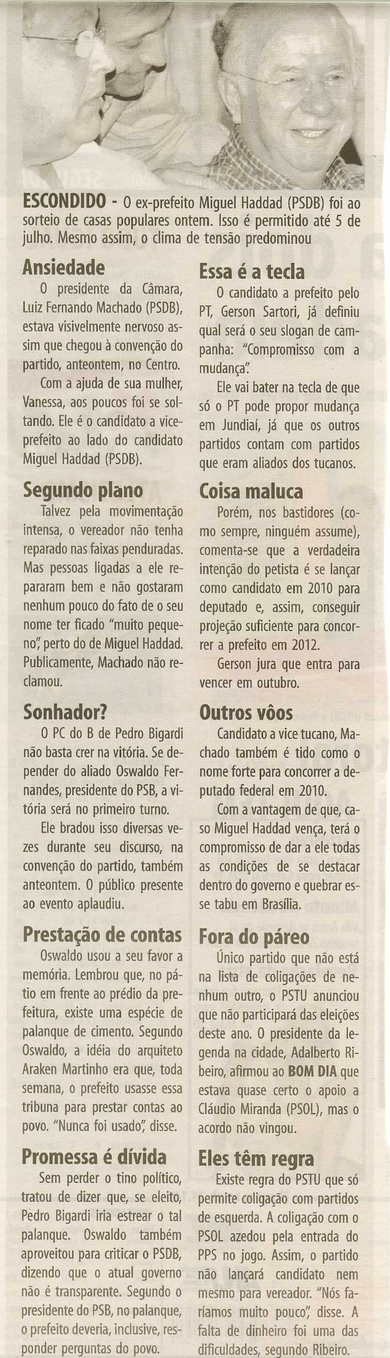 Bom Dia Jundiaí - 30/06/2008