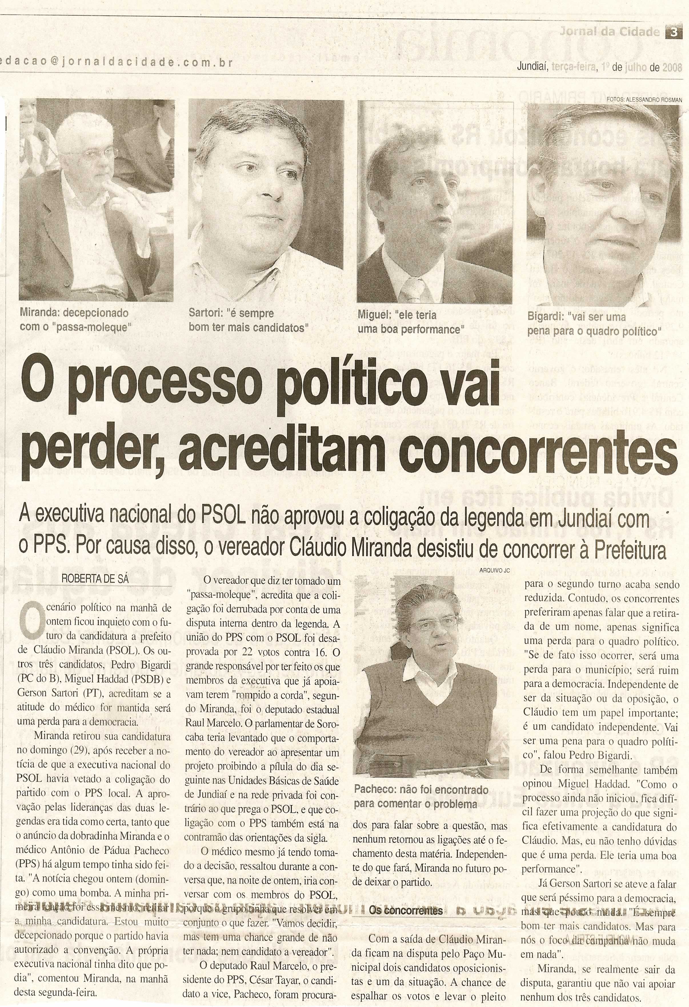 Jornal da Cidade - 01/07/2008