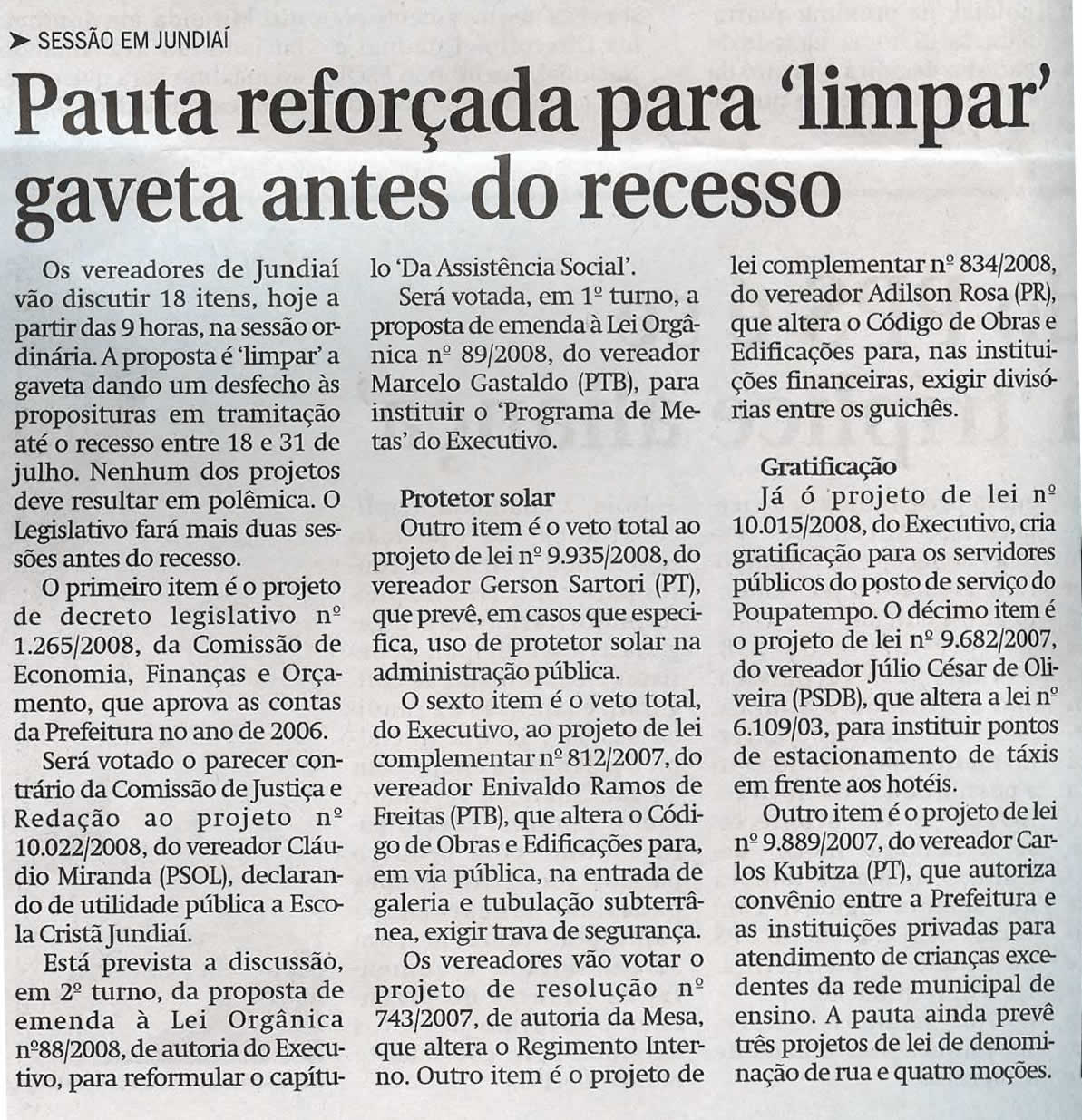 Jornal de Jundiaí - 01/07/2008
