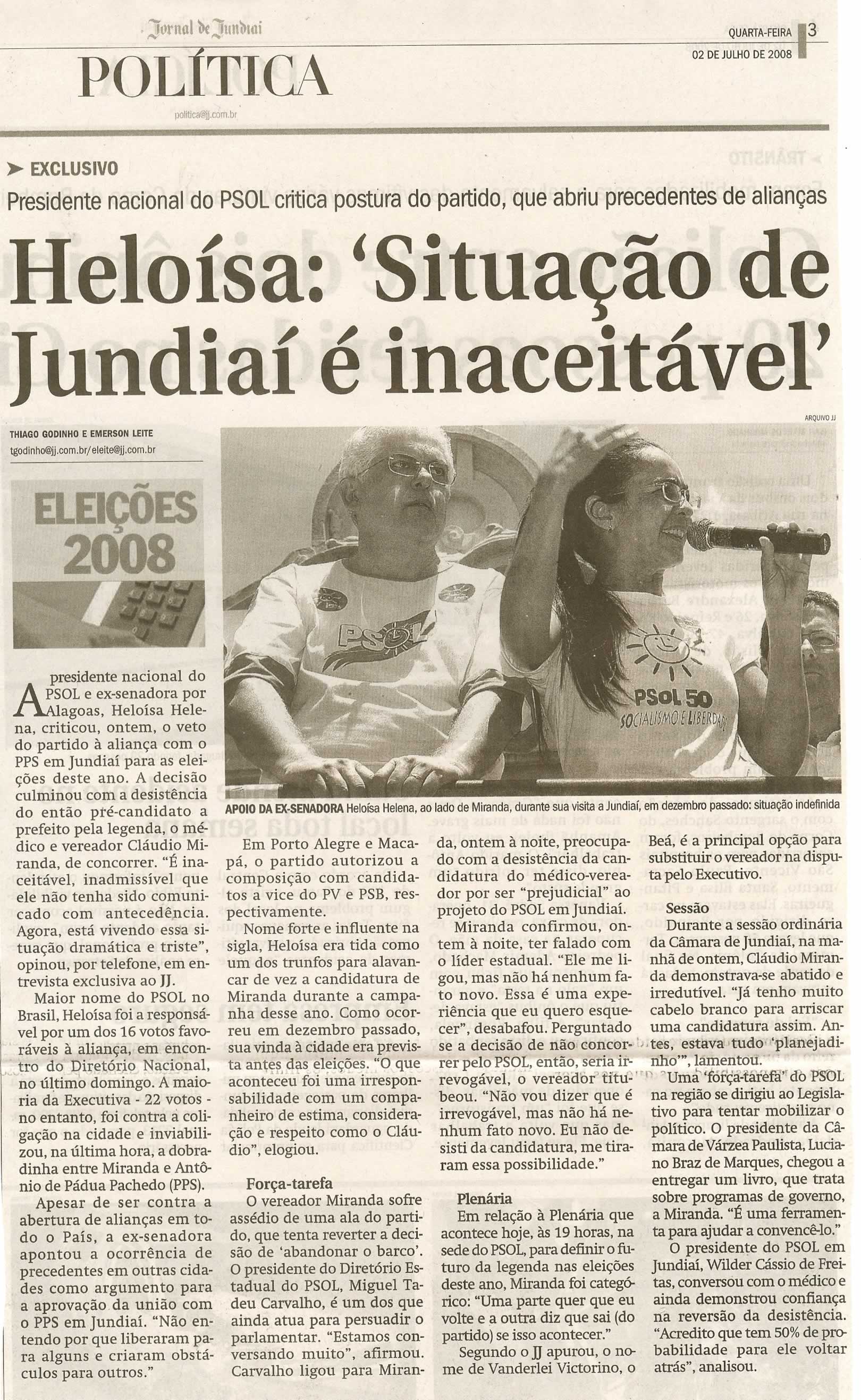 Jornal de Jundiaí - 02/07/2008
