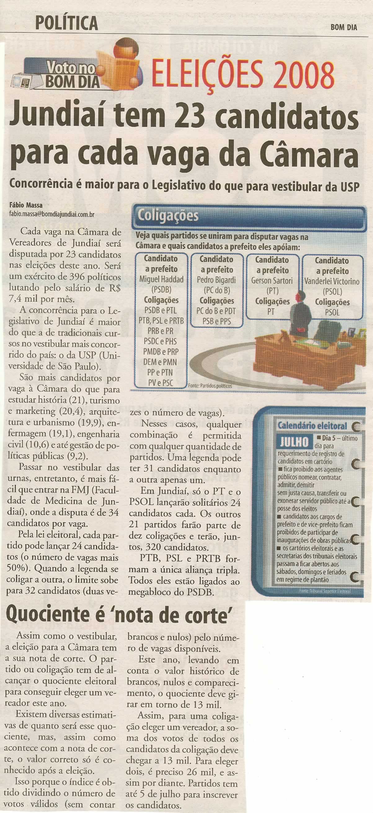 Bom Dia Jundiaí - 04/07/2008