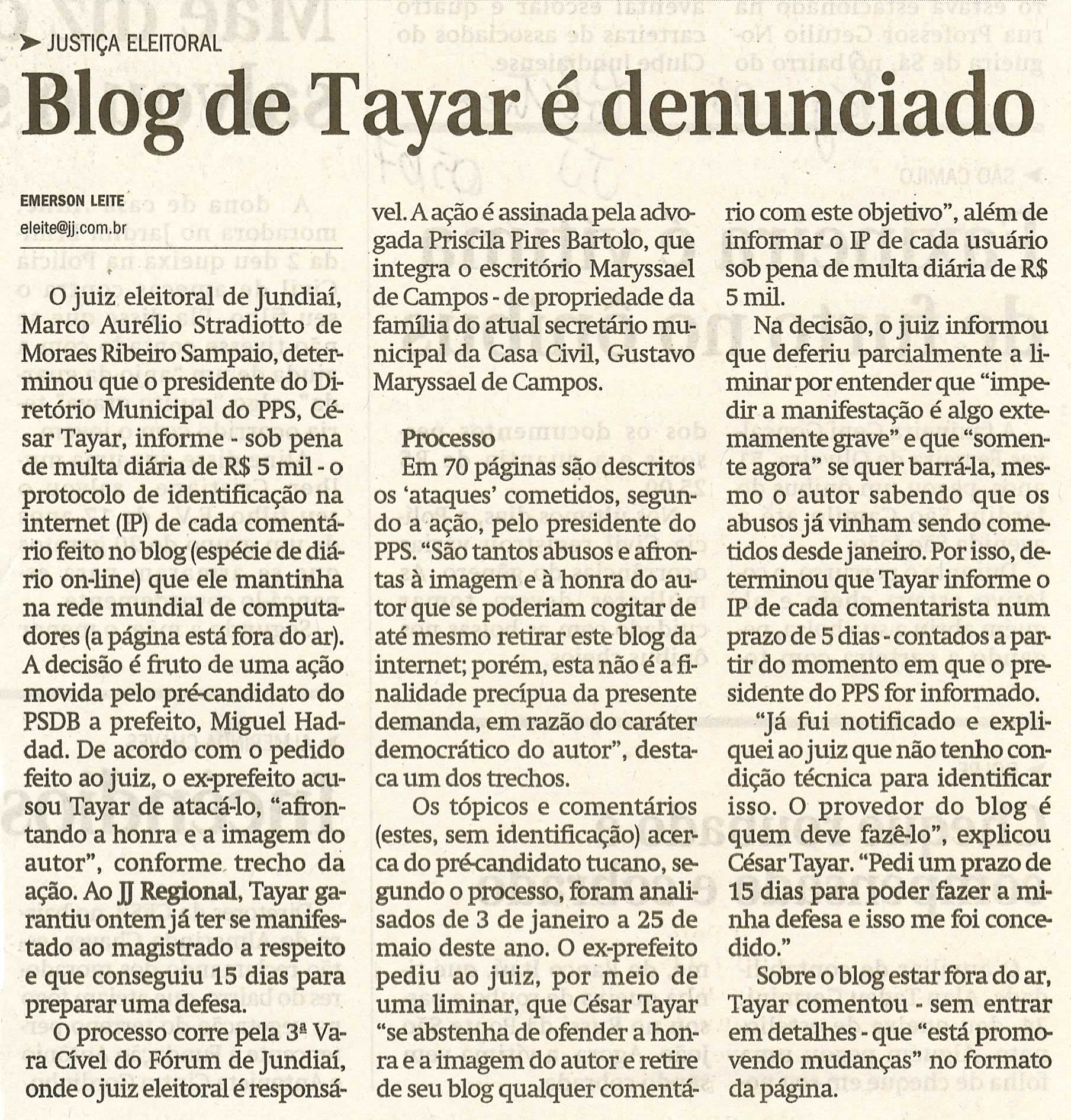 Jornal de Jundiaí - 05/07/2008