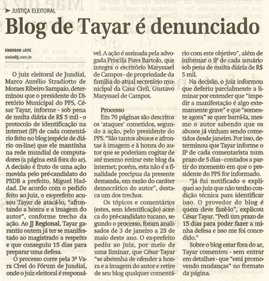 Jornal de Jundiaí - 05/07/2008