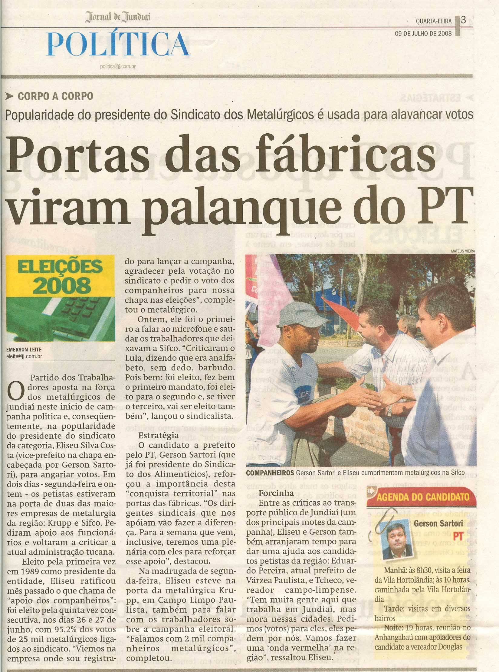 Jornal de Jundiaí - 09/07/2008