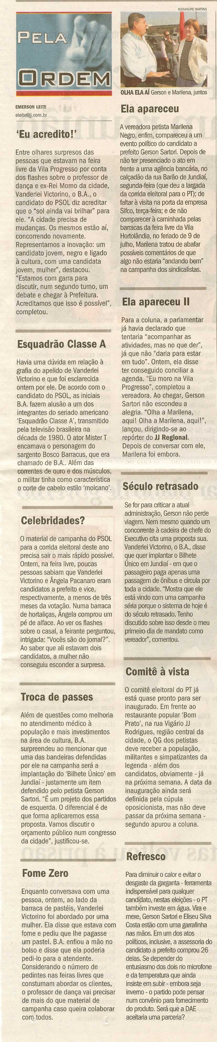 Jornal de Jundiaí - 11/07/2008