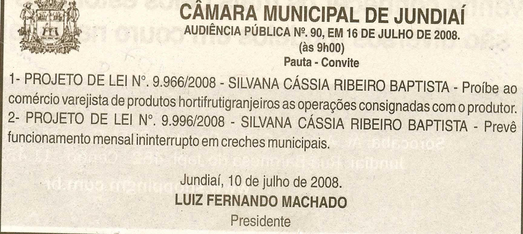 Jornal de Jundiaí - 12/07/2008