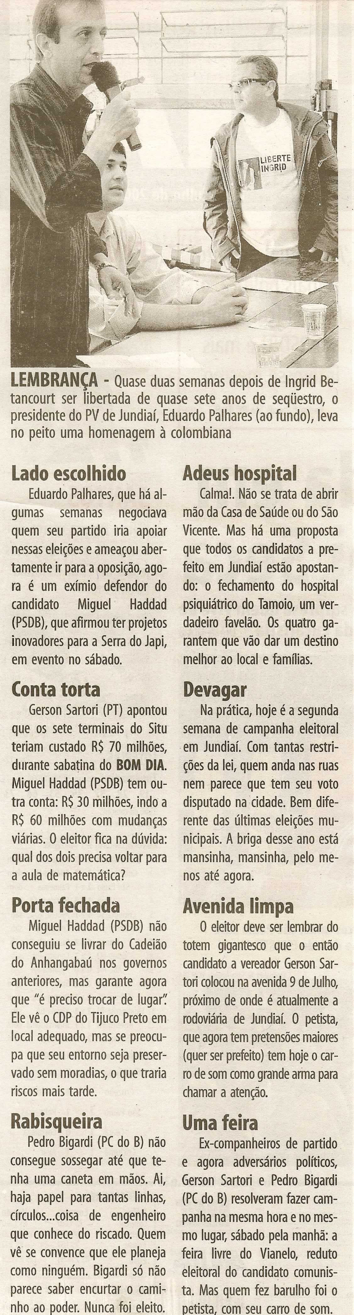 Bom Dia Jundiaí - 14/07/2008