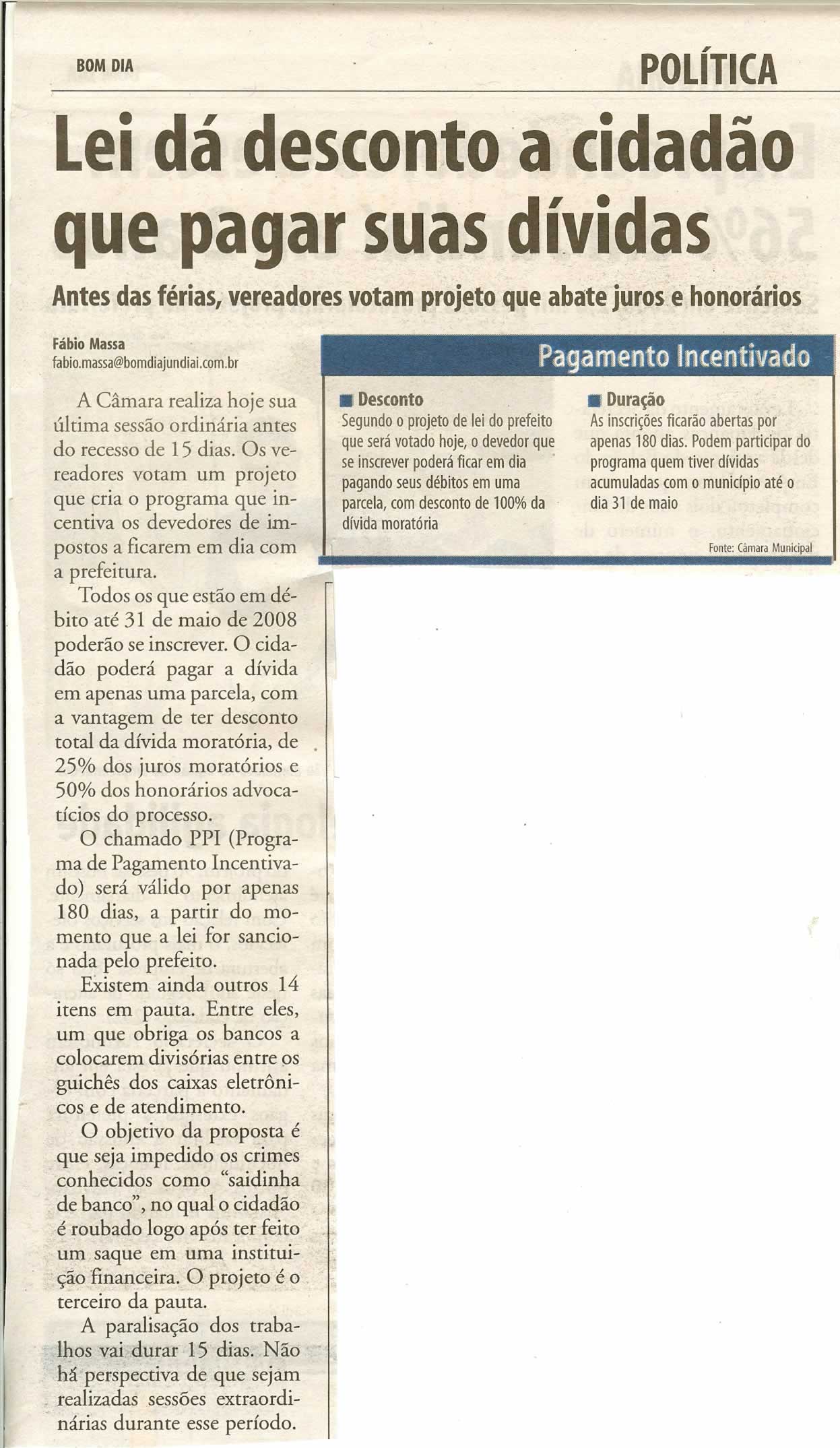 Bom Dia Jundiaí - 15/07/2008