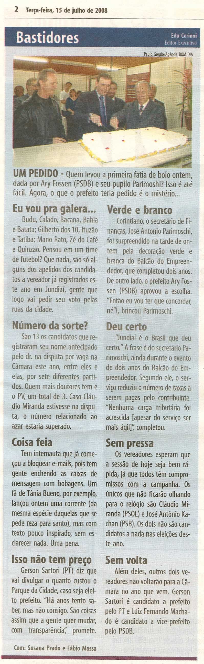 Bom Dia Jundiaí - 15/07/2008