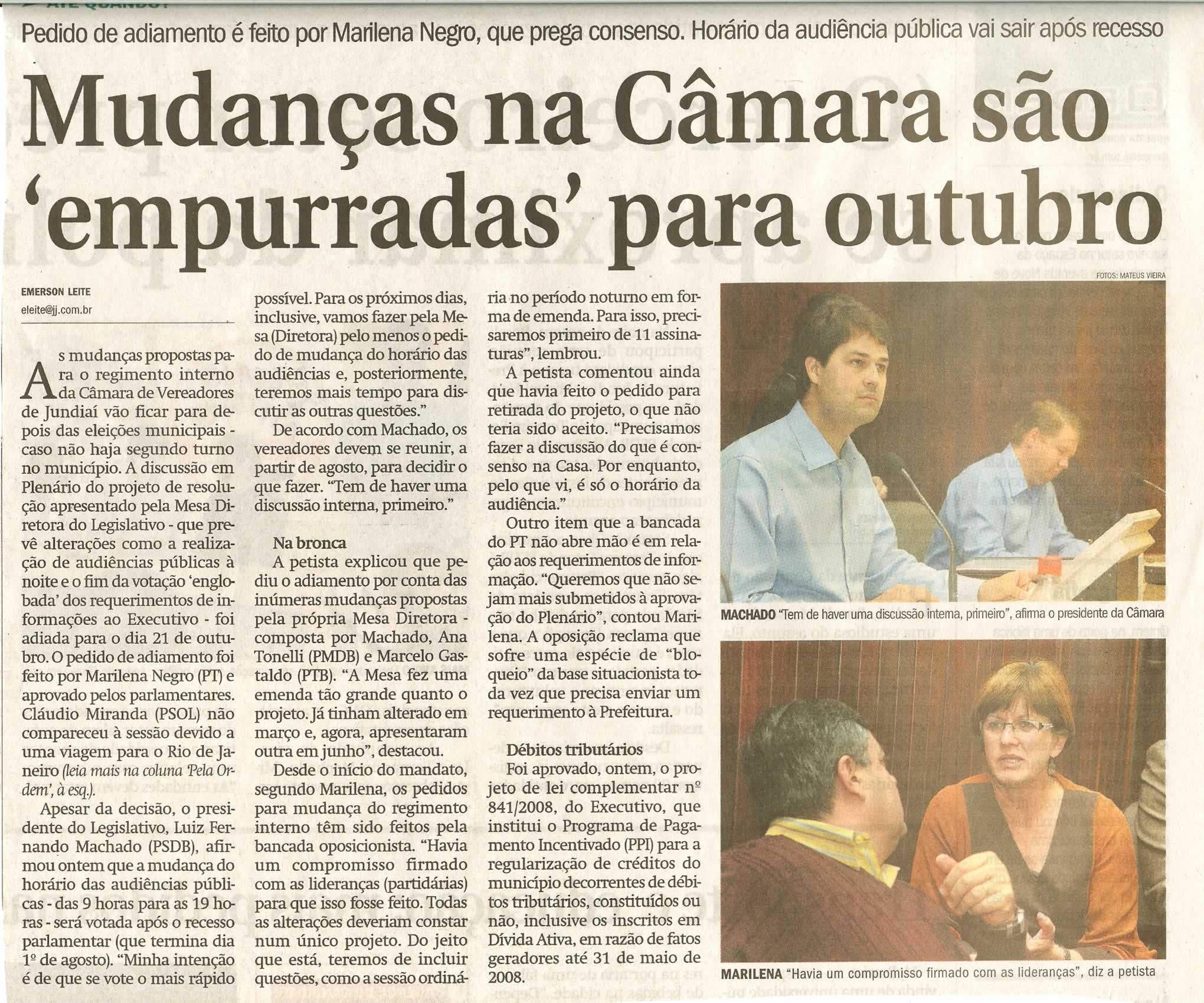 Jornal de Jundiaí - 16/07/2008
