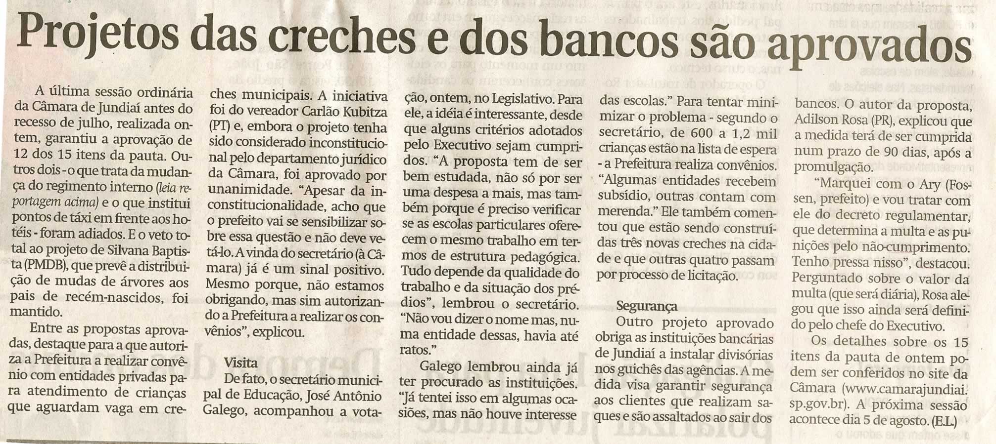 Jornal de Jundiaí - 16/07/2008