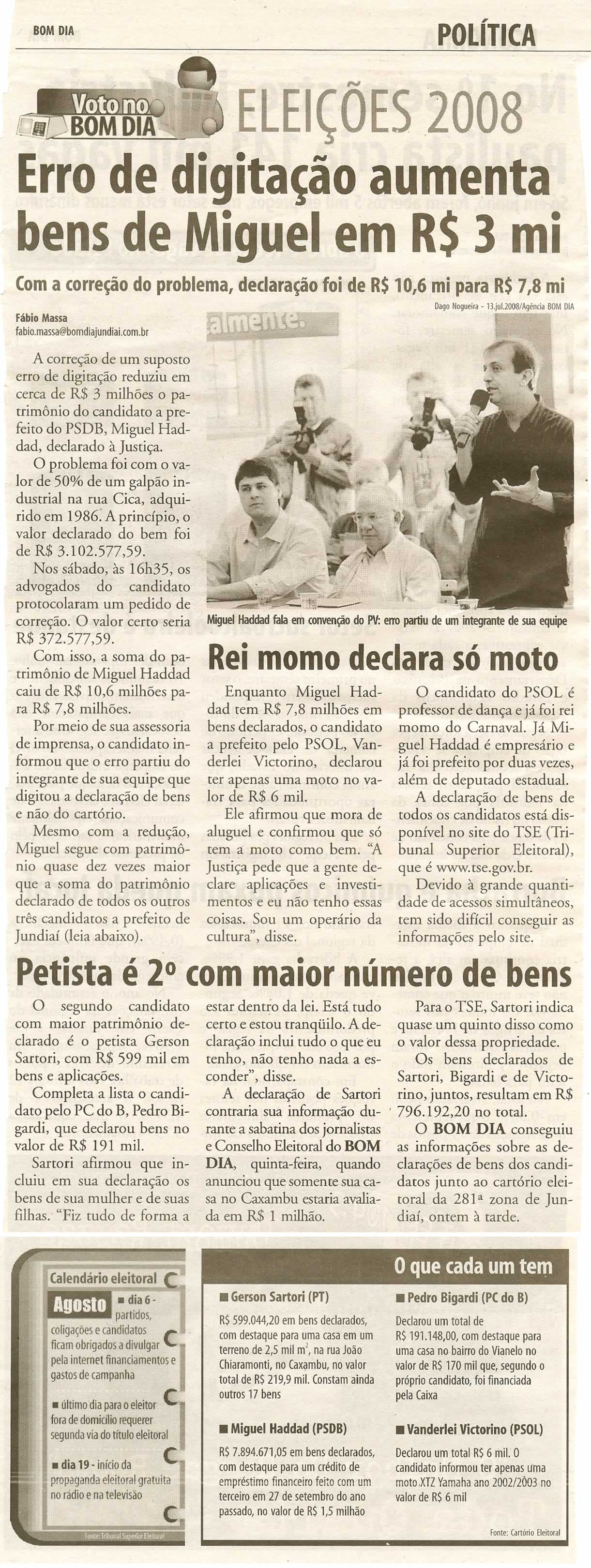 Bom Dia Jundiaí - 16/07/2008