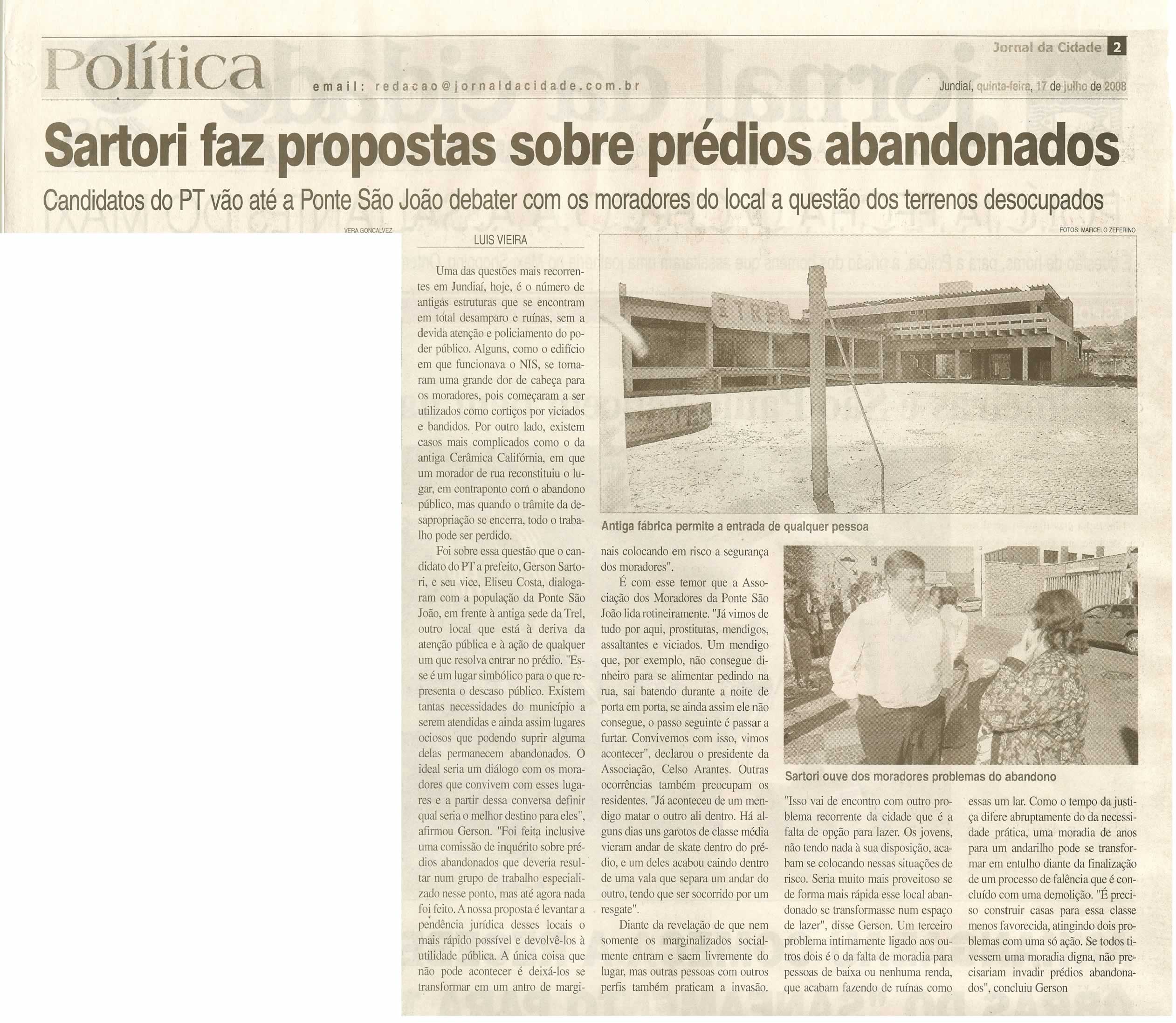 Jornal da Cidade - 17/07/2008