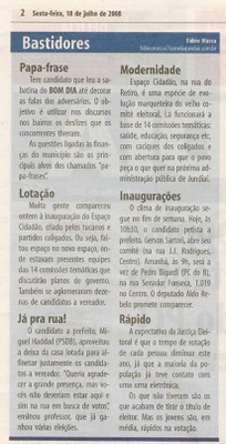 Bom Dia Jundiaí - 18/07/2008