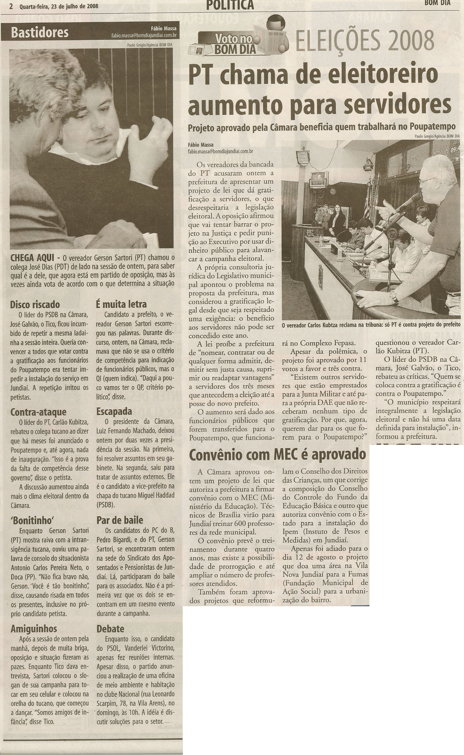 Bom Dia Jundiaí - 23/07/2008