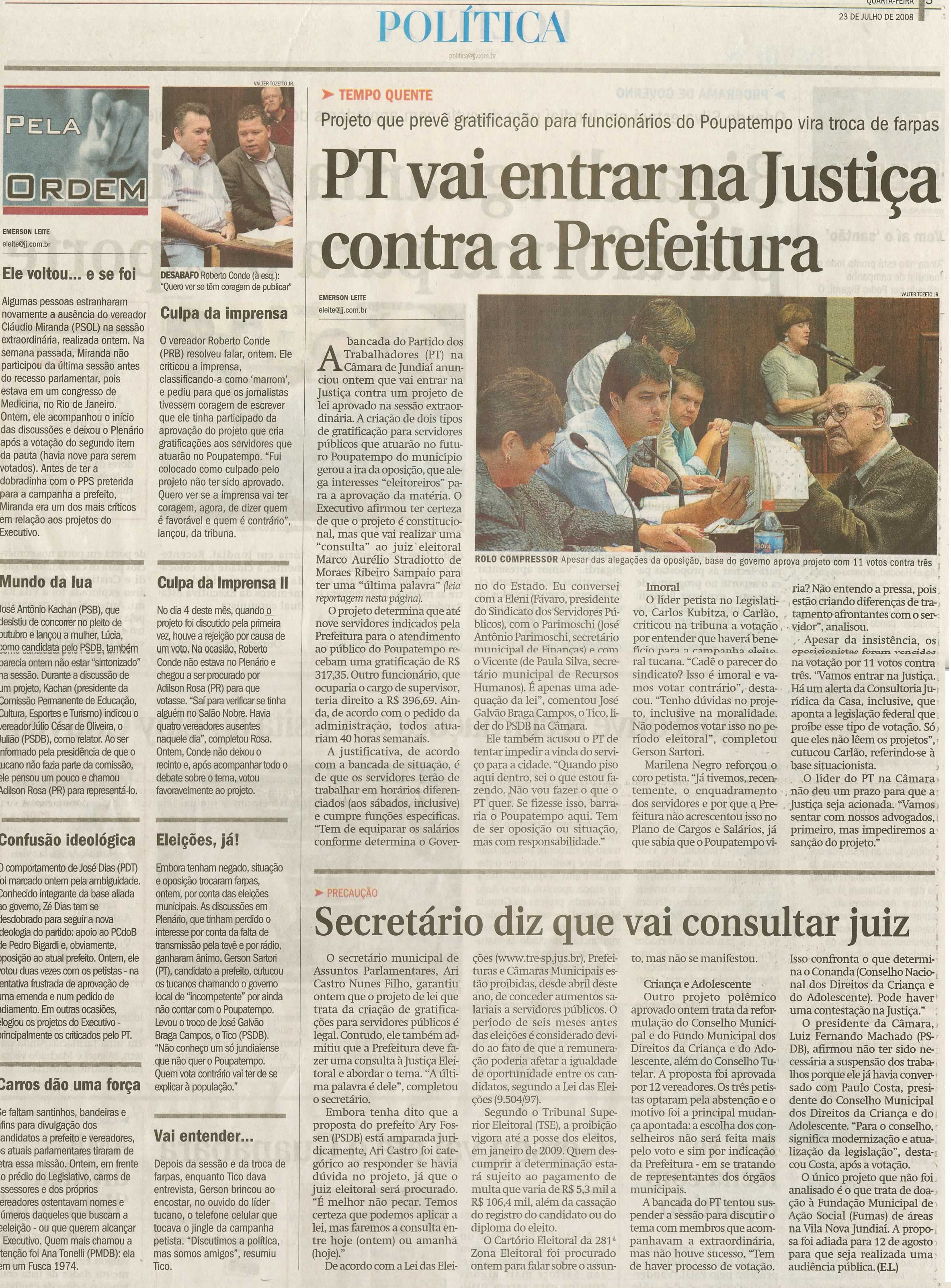Jornal de Jundiaí - 23/07/2008
