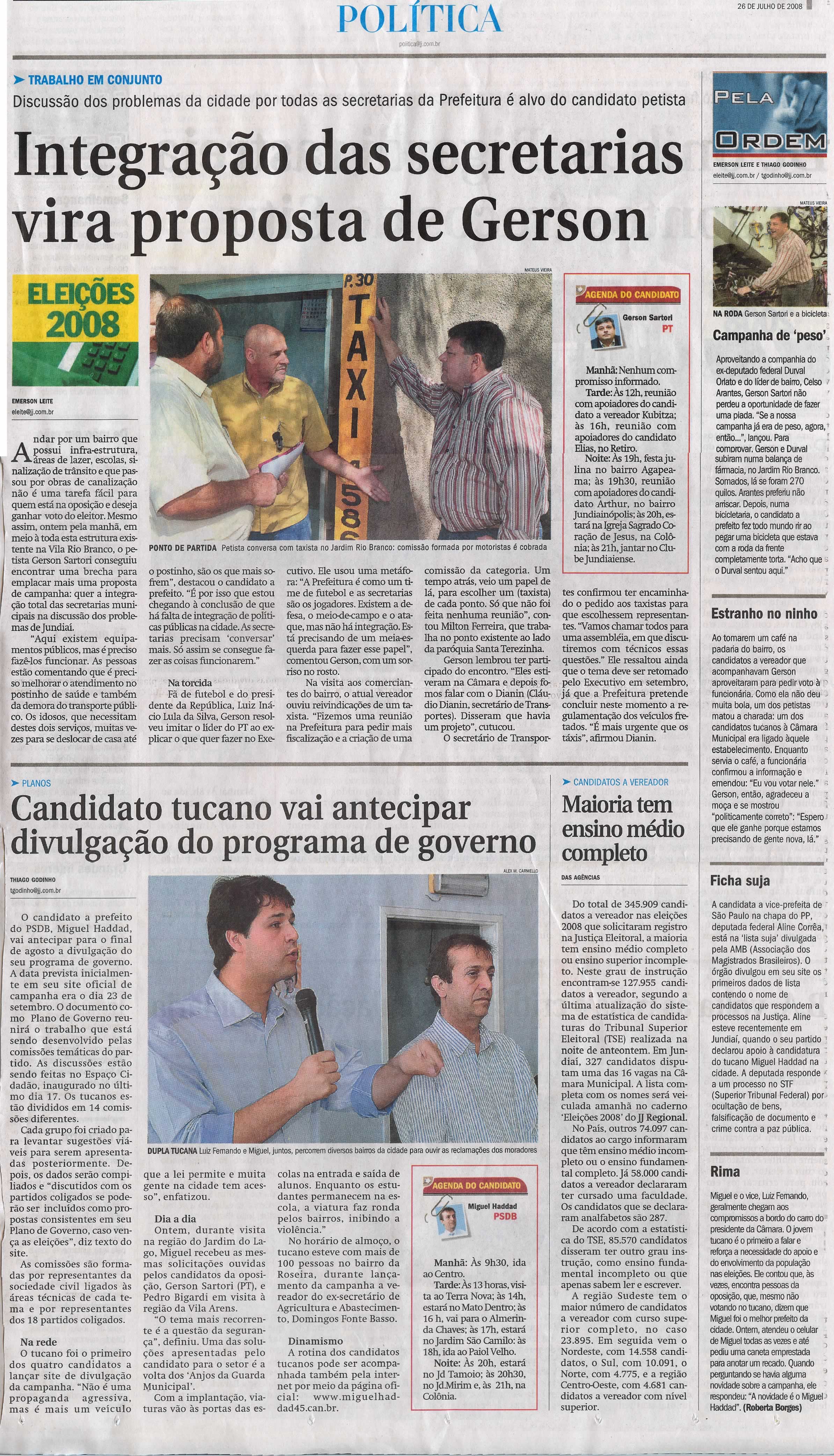 Jornal de Jundiaí - 26/07/2008