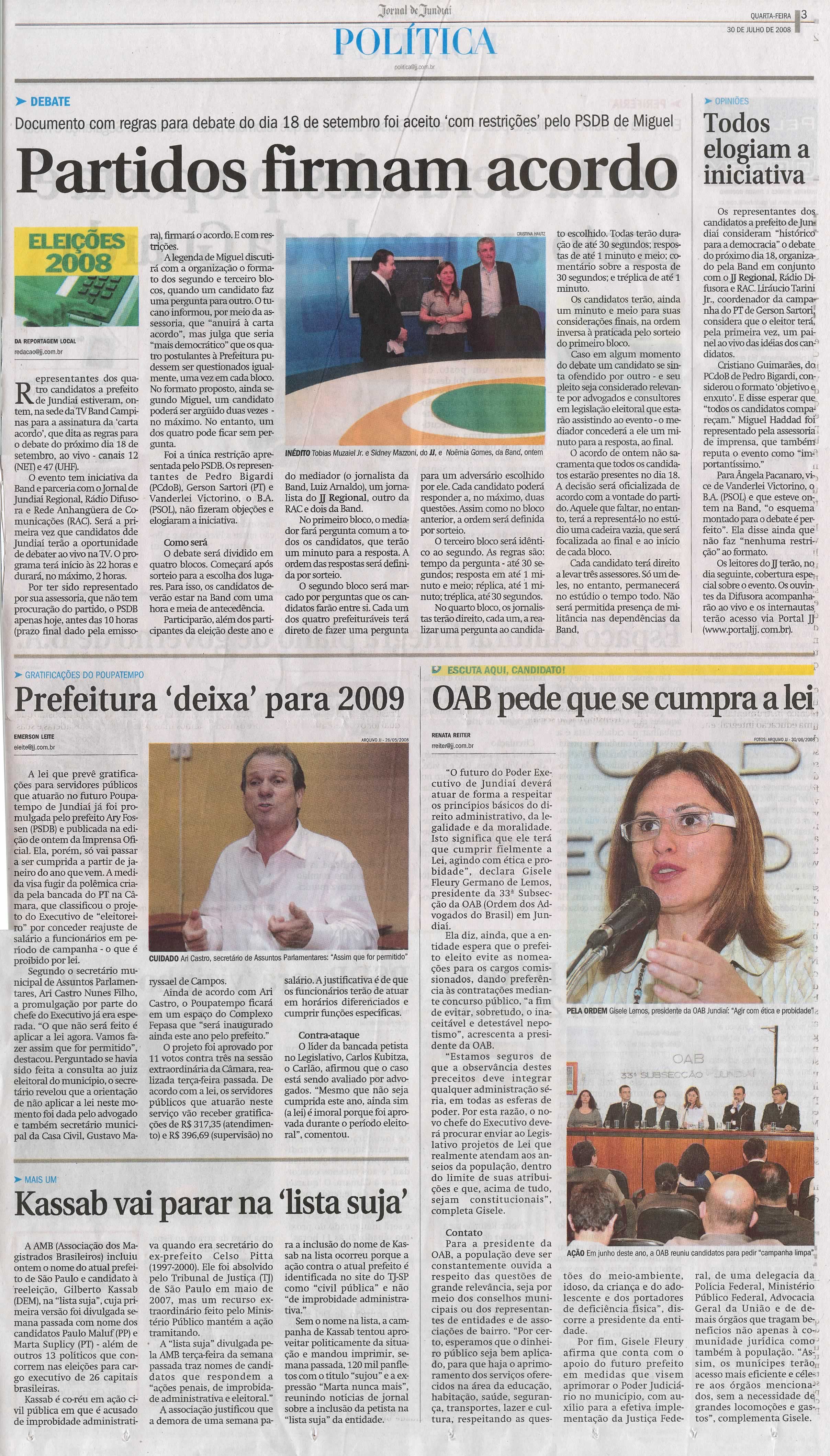 Jornal de Jundiaí - 30/07/2008