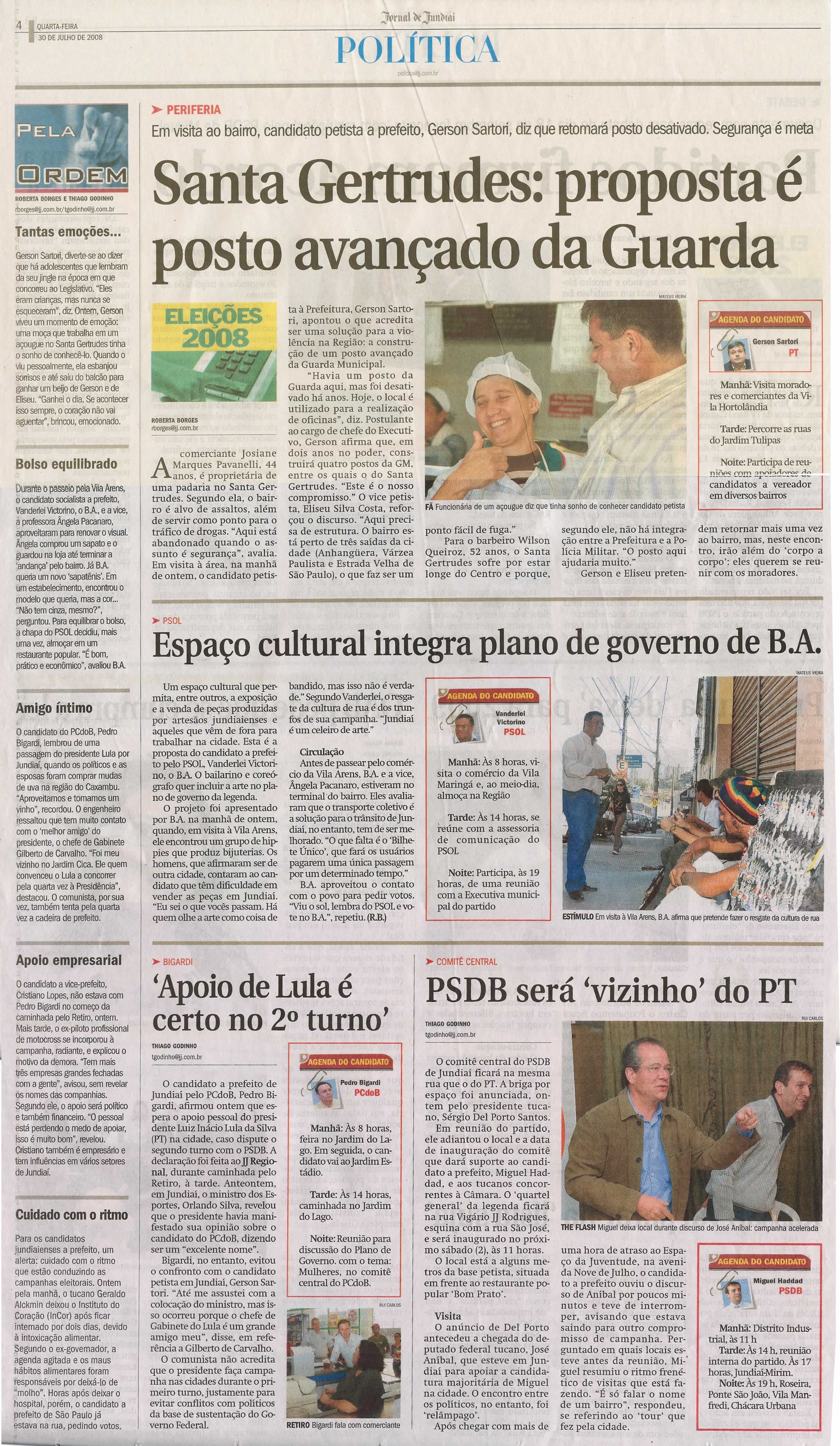 Jornal de Jundiaí - 30/07/2008