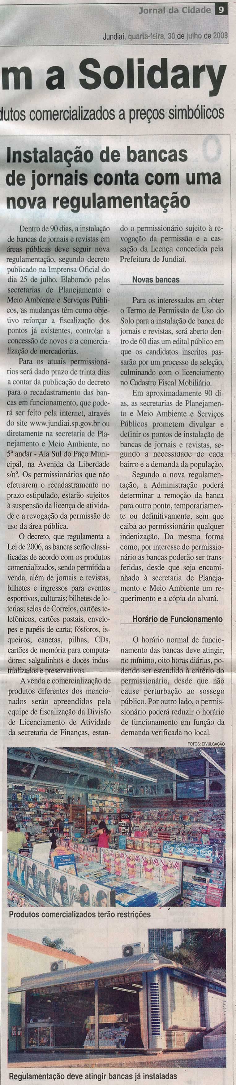 Jornal de Jundiaí - 30/07/2008