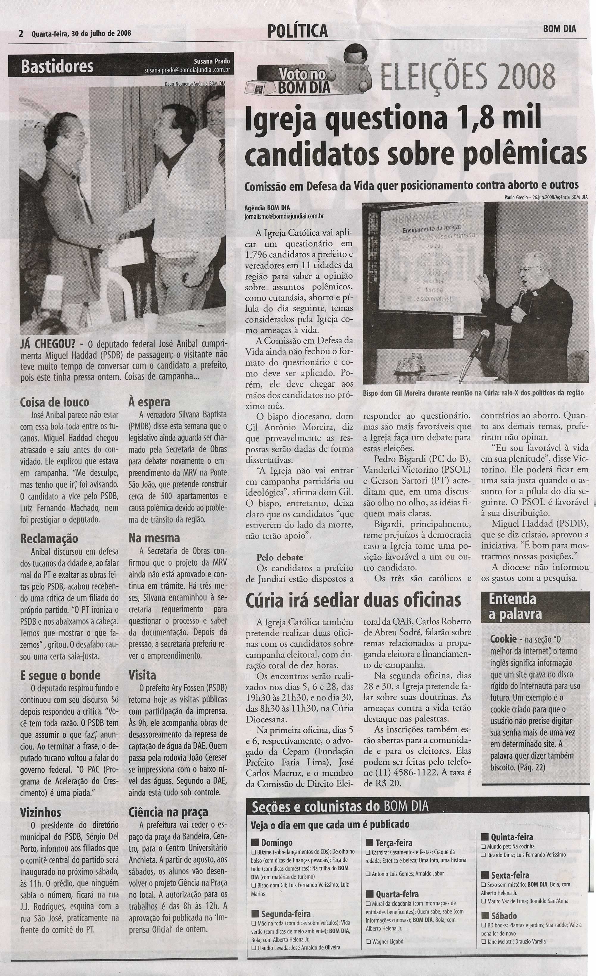Bom Dia Jundiaí - 30/07/2008
