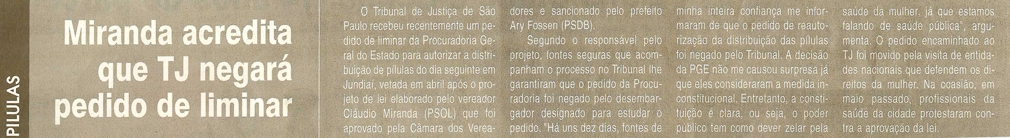 Jornal da Cidade - 31/07/2008