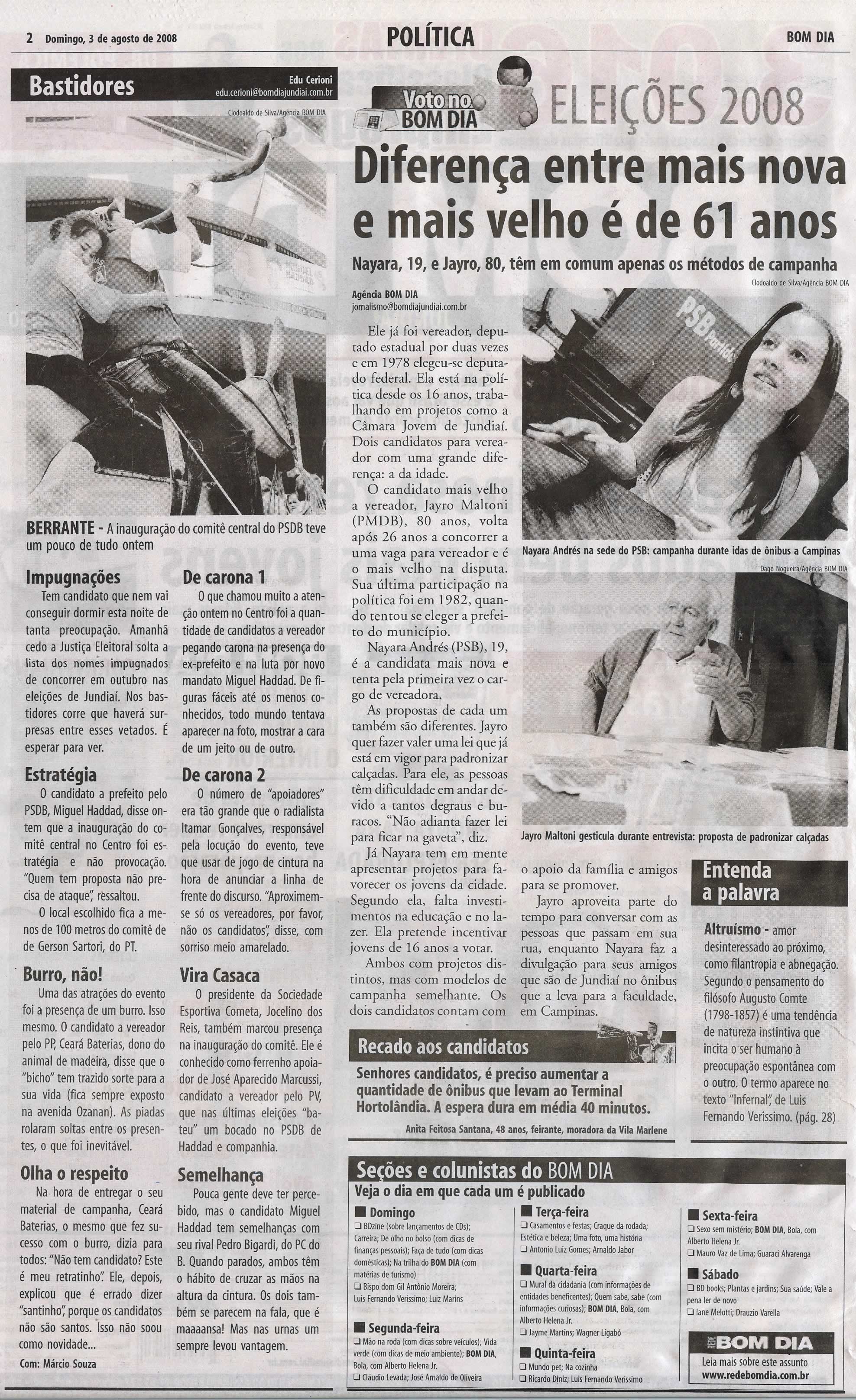Bom Dia Jundiaí - 03/08/2008