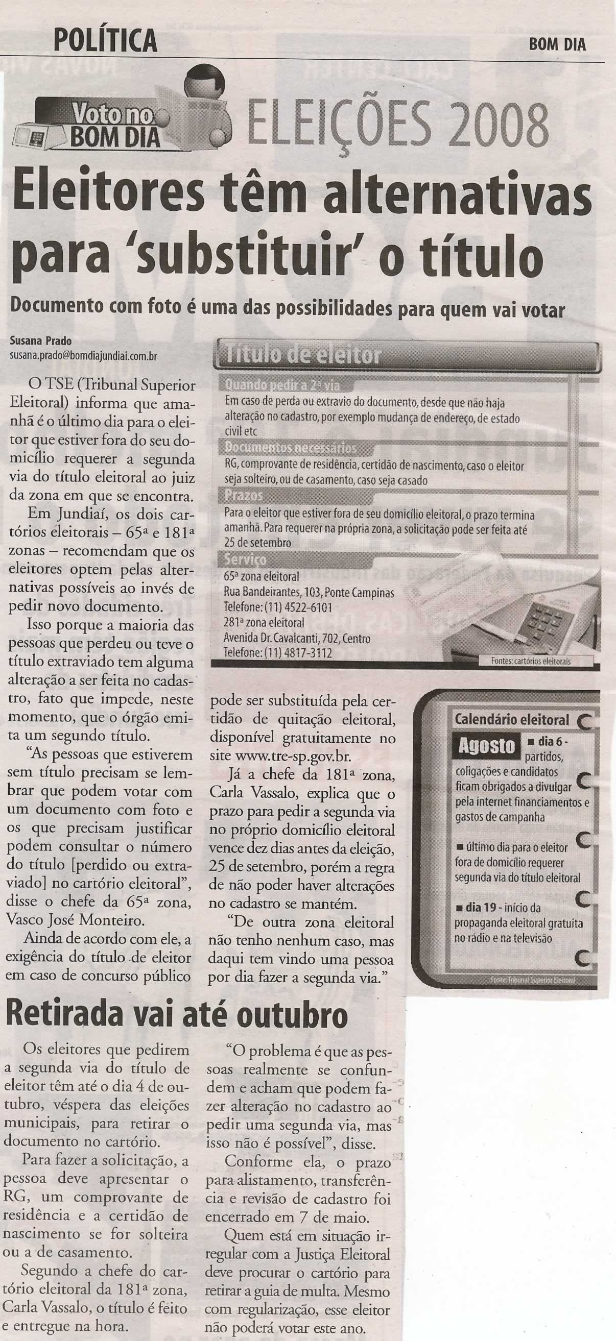 Bom Dia Jundiaí - 04/08/2008