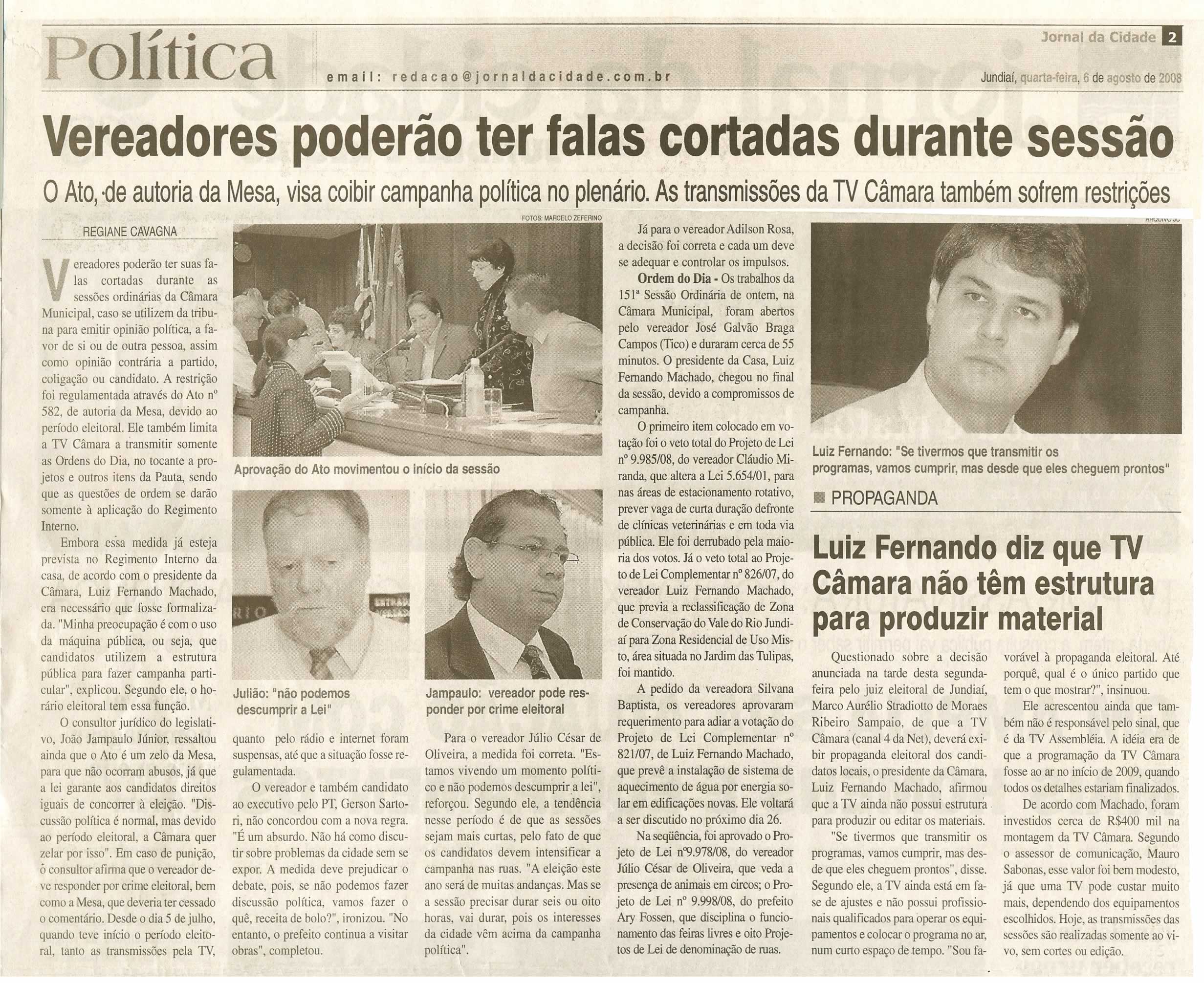 Jornal da Cidade - 06/08/2008