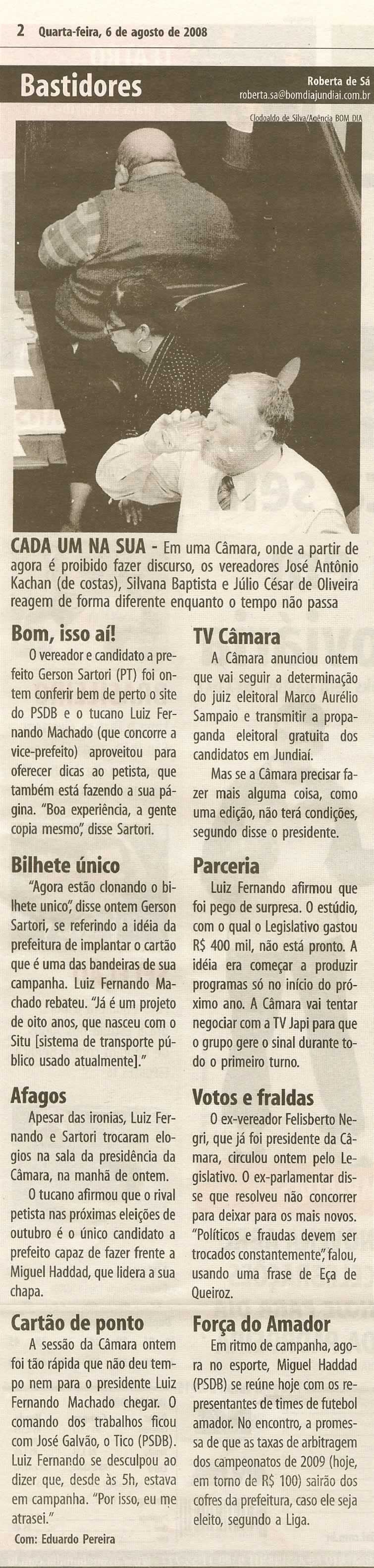 Bom Dia Jundiaí - 06/08/2008