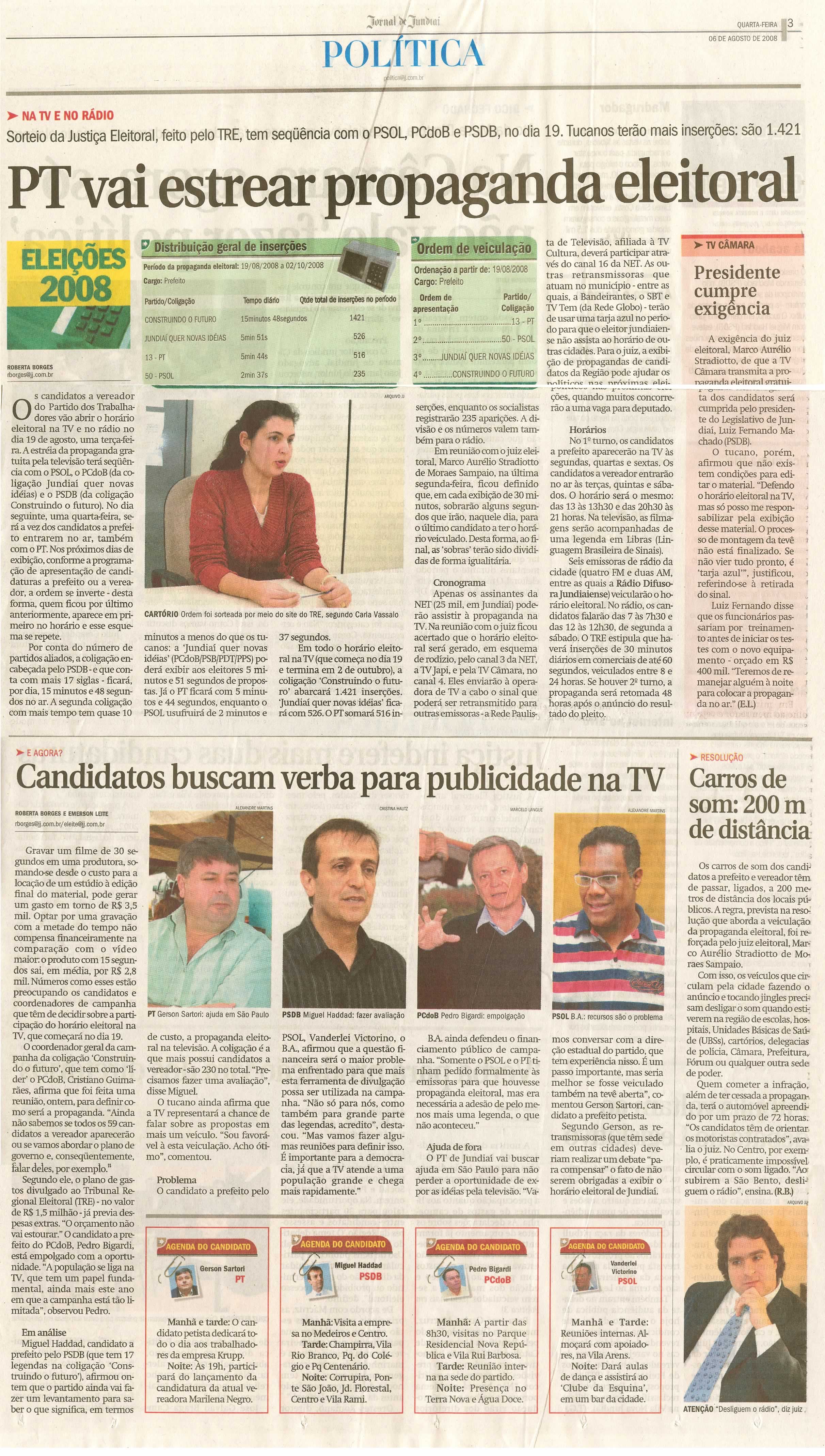 Jornal de Jundiaí - 06/08/2008