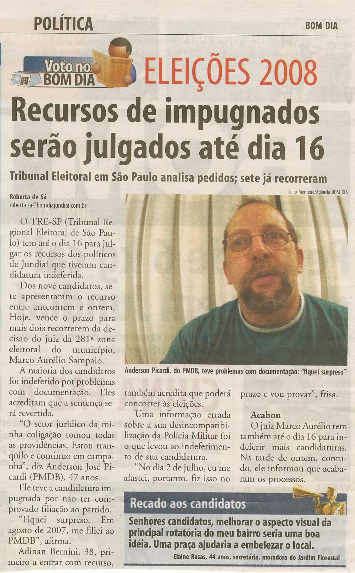 Bom Dia Jundiaí - 08/08/2008