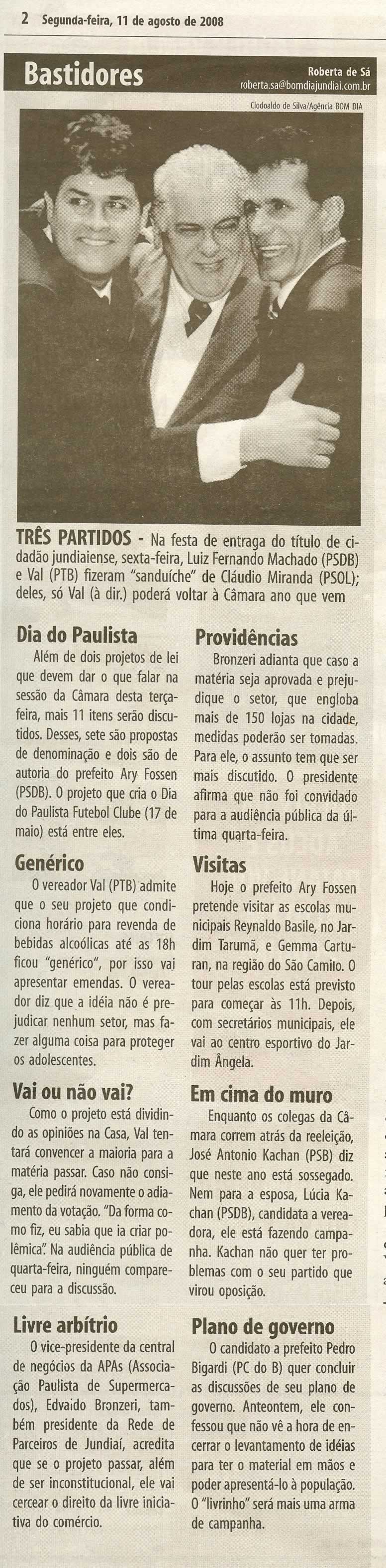 Bom Dia Jundiaí - 11/08/2008