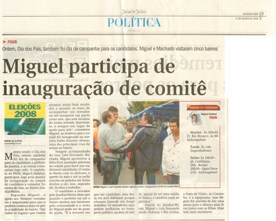 Jornal de Jundiaí - 11/08/2008