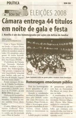 Bom Dia Jundiaí - 09/08/2008