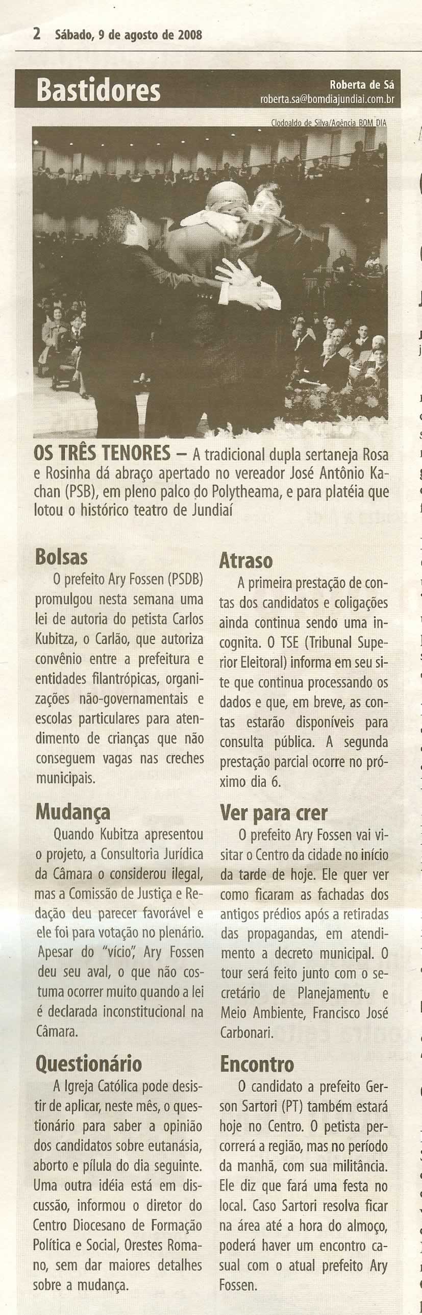 Bom Dia Jundiaí - 09/08/2008