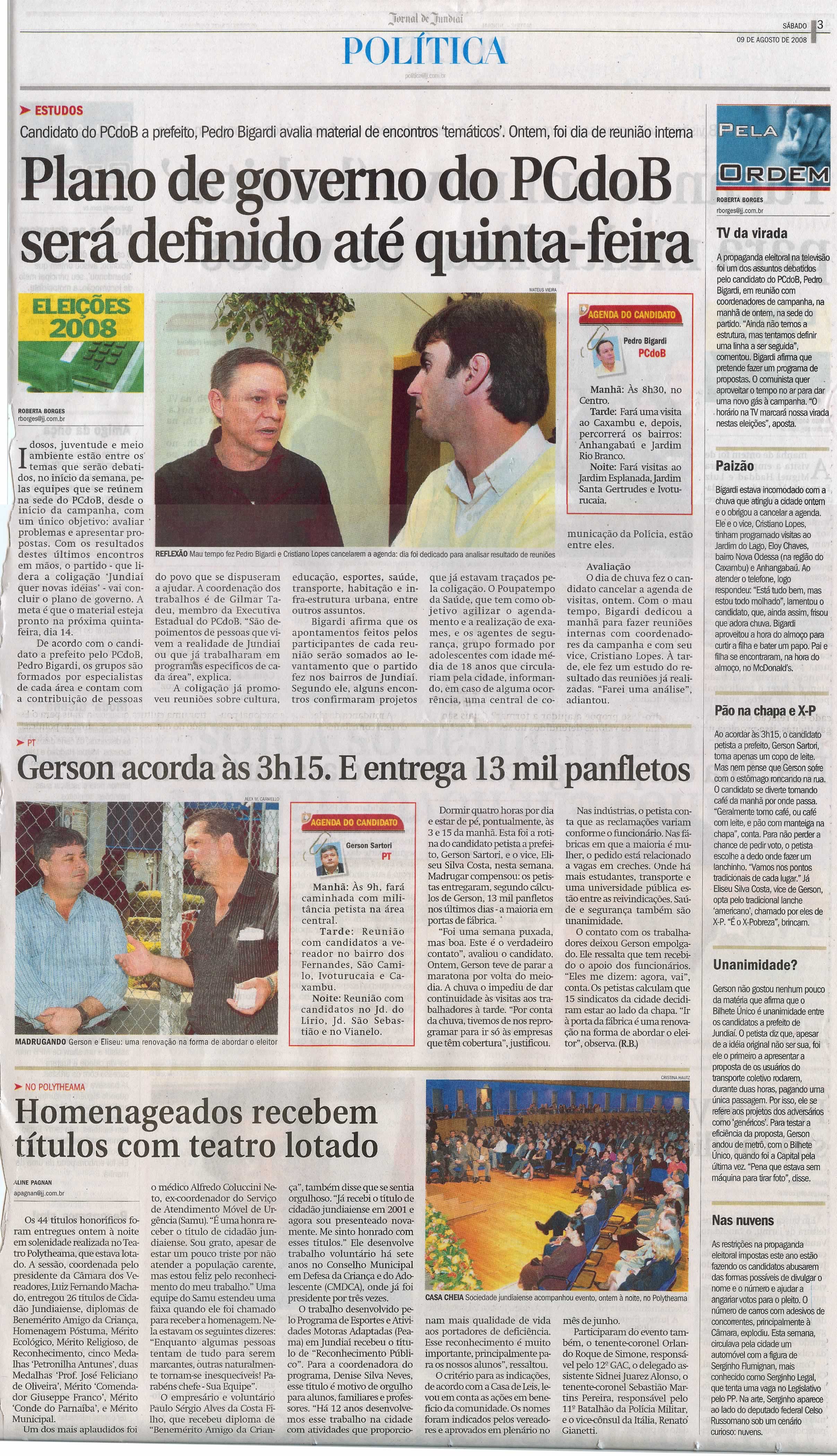 Jornal de Jundiaí - 09/08/2008