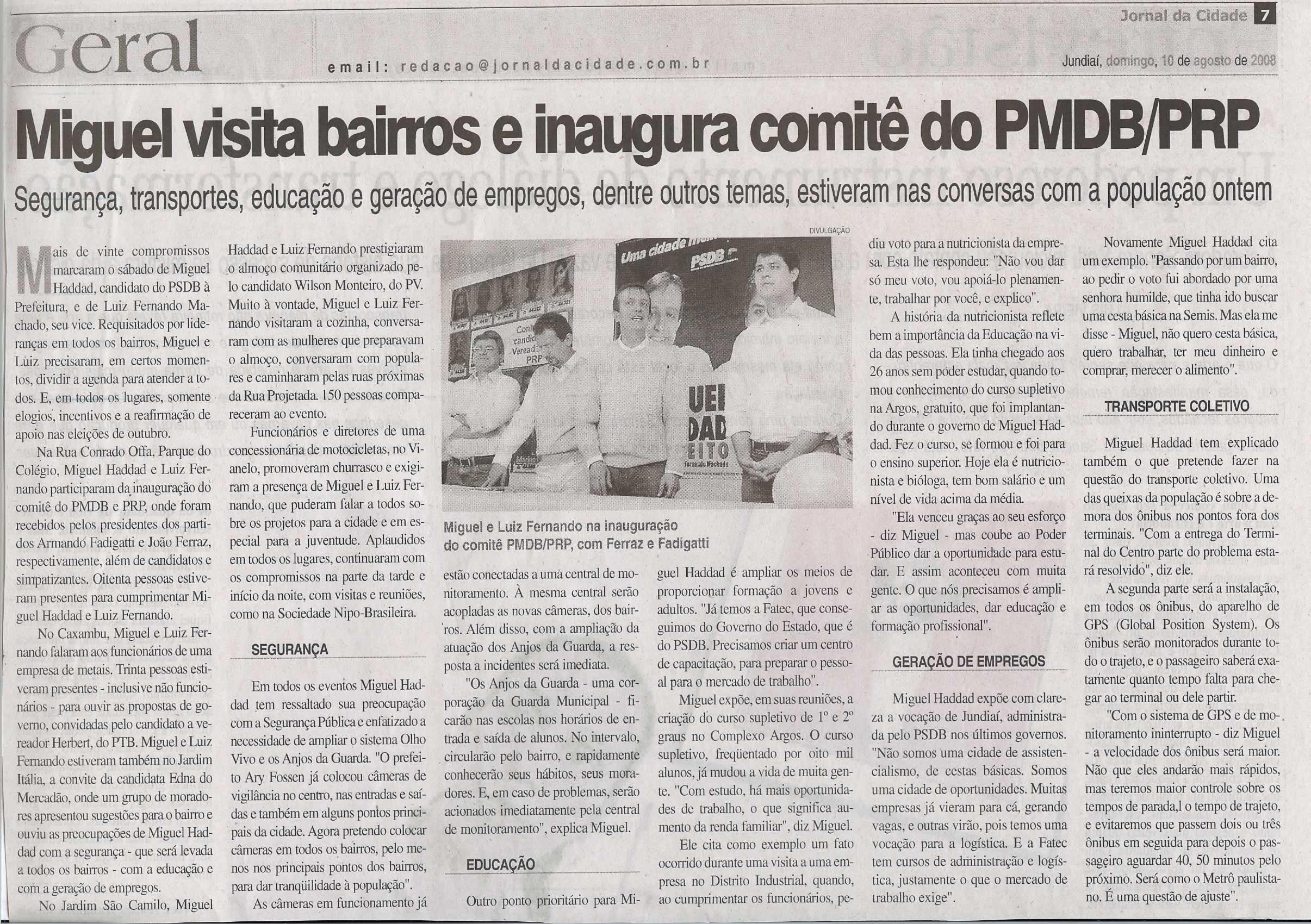 Jornal da Cidade - 10/08/2008