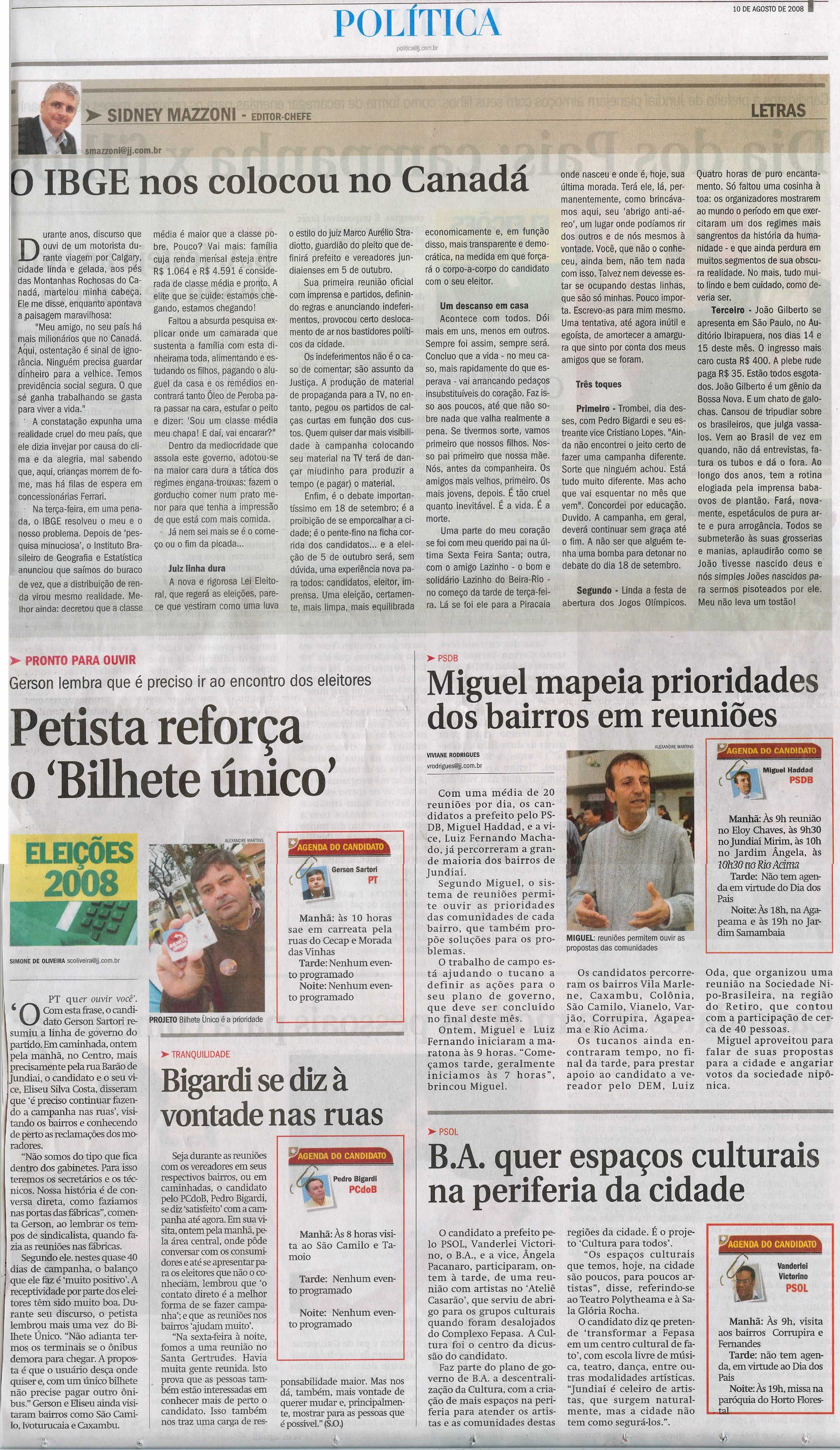 Bom Dia Jundiaí - 10/08/2008