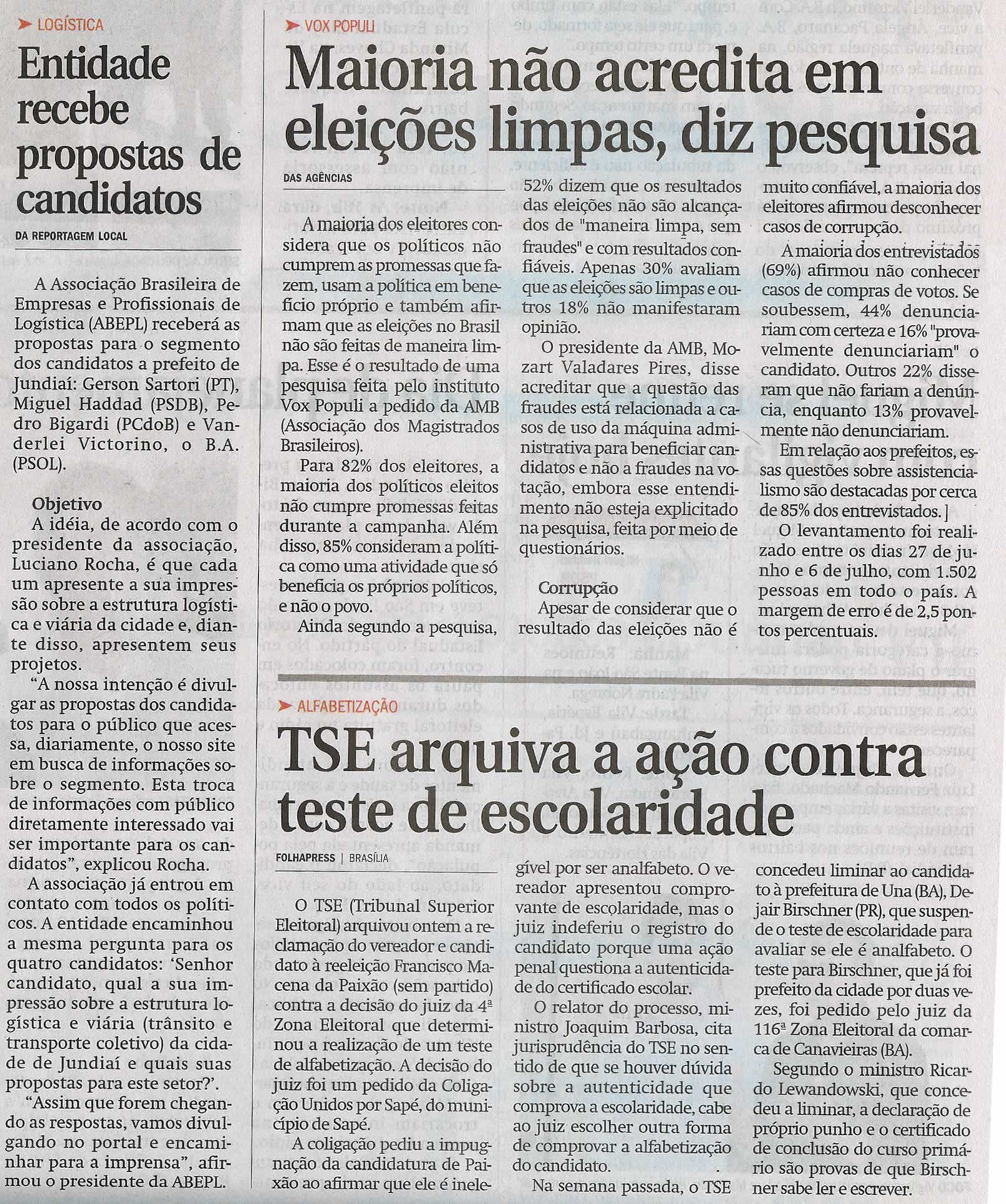 Jornal de Jundiaí - 13/08/2008