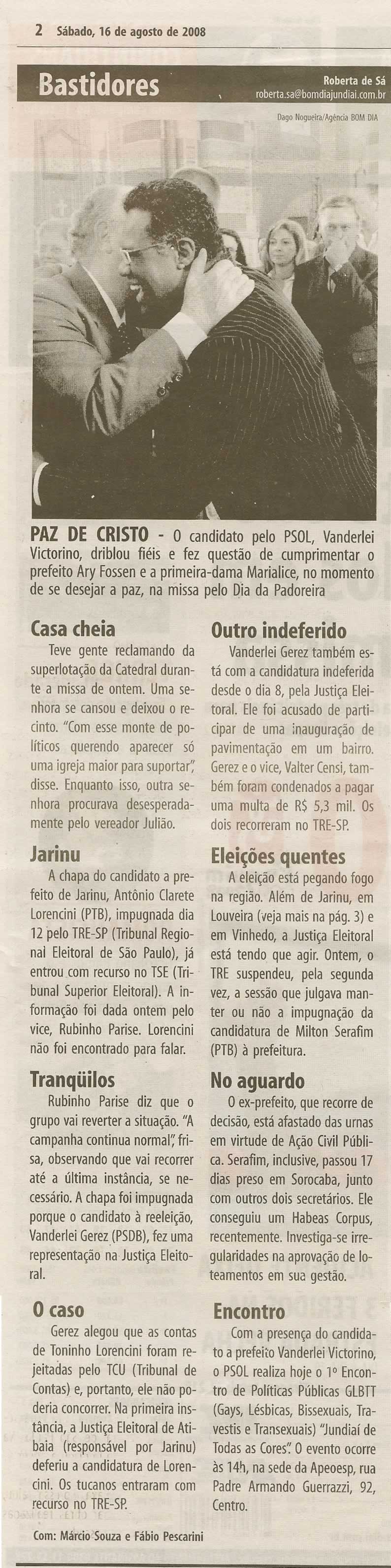 Bom Dia Jundiaí - 16/08/2008