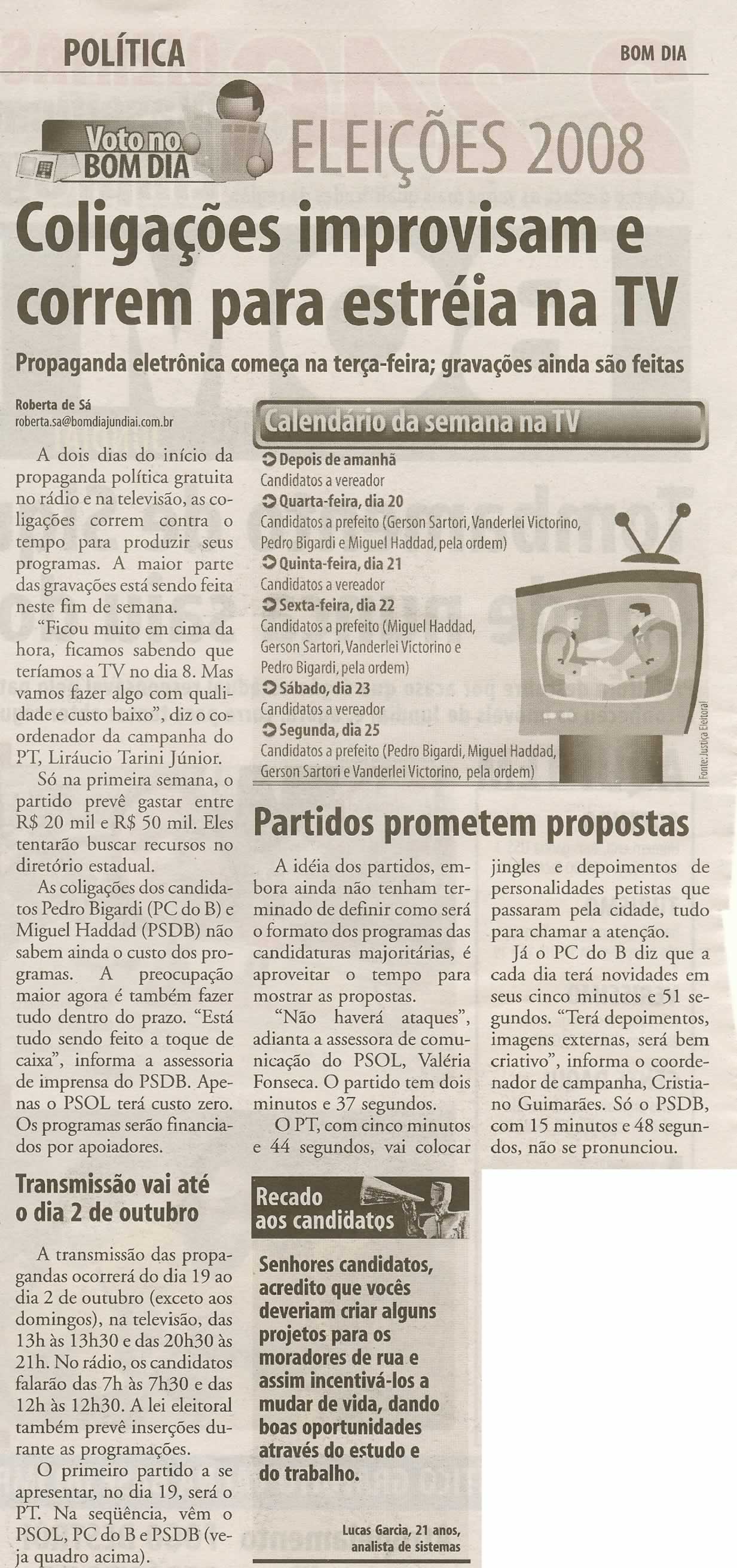 Bom Dia Jundiaí - 17/08/2008