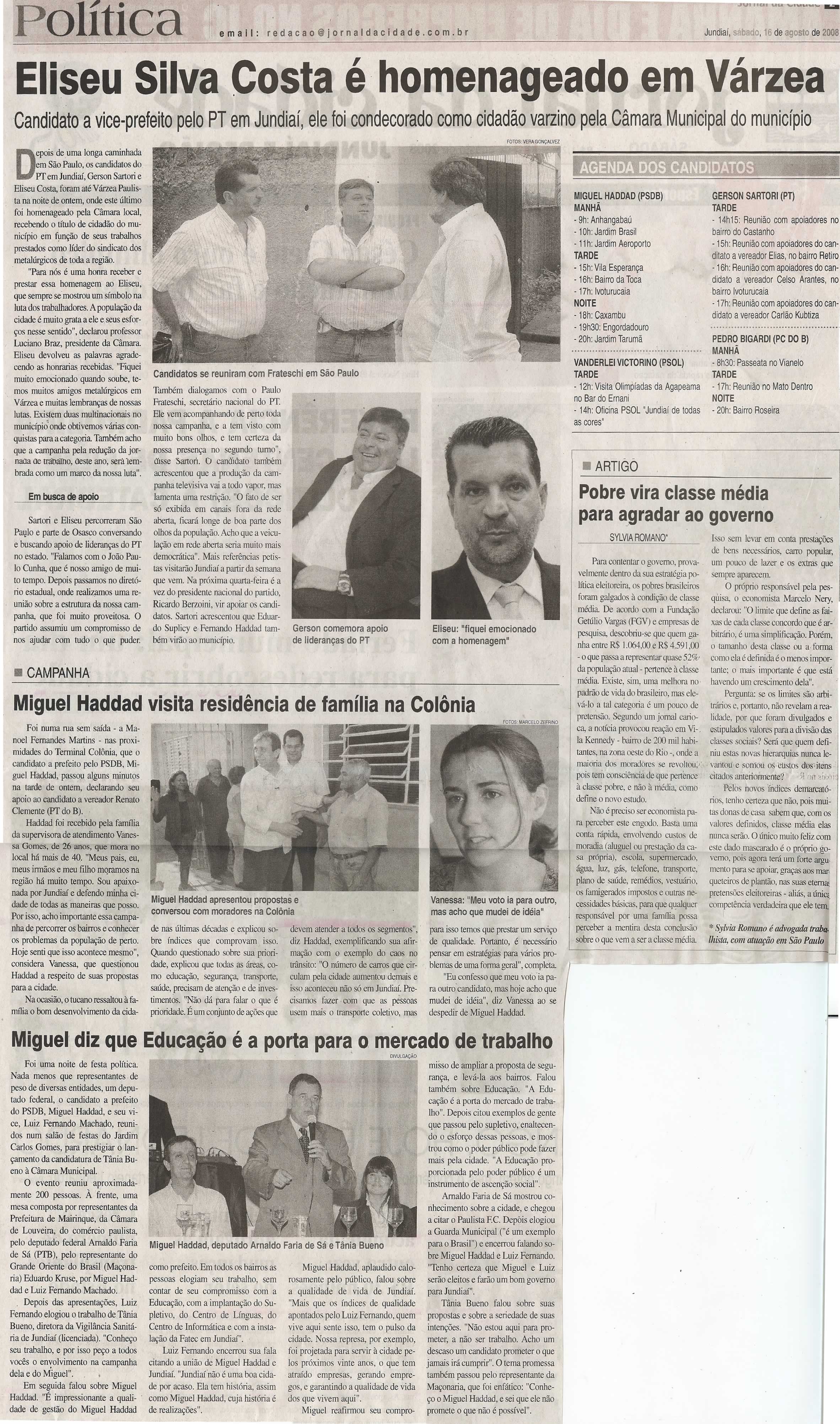 Jornal da Cidade - 16/08/2008