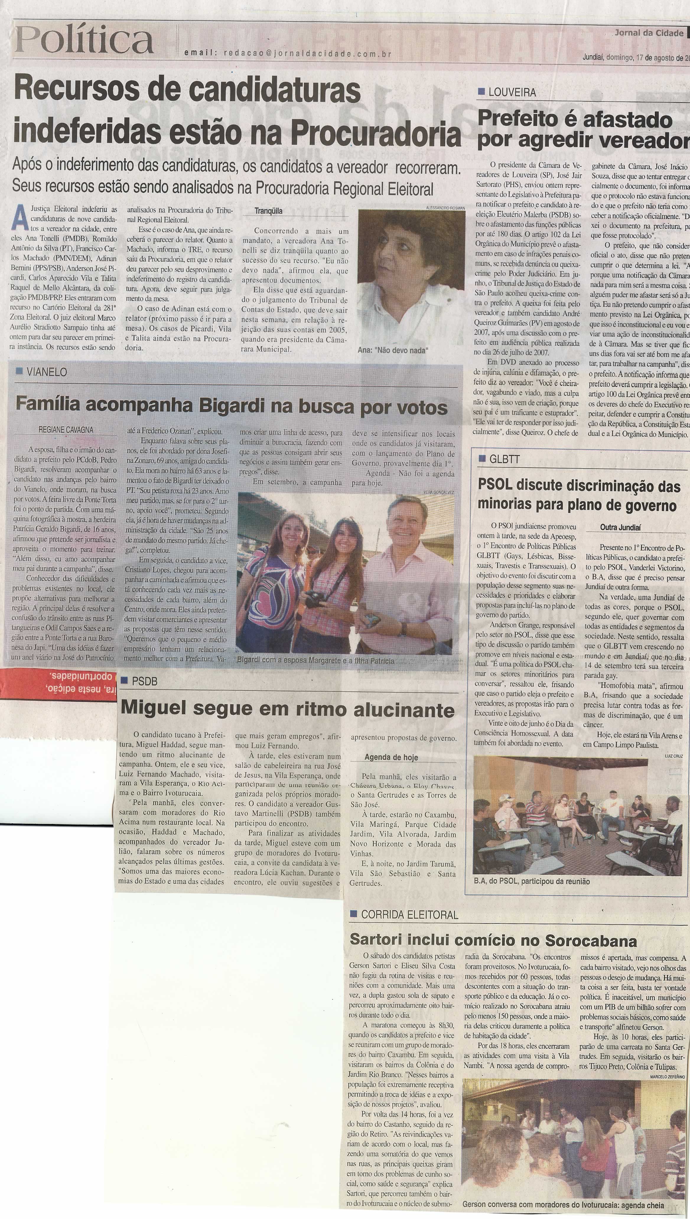 Jornal da Cidade - 17/08/2008